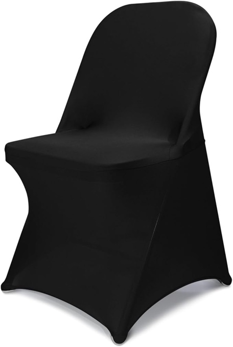 AZON Black 20 Pieces Stretch Folding Spandex Chair Covers for Banquets, Weddings, Party and Celebration
