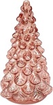 Lamris Tabletop Christmas Tree Timer Lighted 12 Inches Rose Gold Mercury Glass Xmas Trees Decorations Table Centerpiece Mantel Window Home Decor