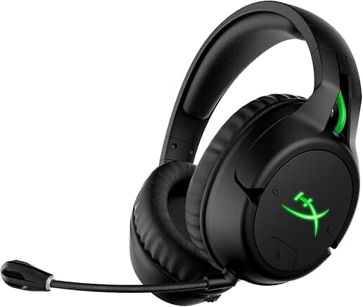 HyperX CloudX Flight – Wireless Gaming Headset, Official Xbox Licensed, Compatible with Xbox One and Series X|S, Game and Chat Mixer, Memory Foam, Detachable Noise-Cancellation Microphone,Black/ Green Wireless CloudX Flight