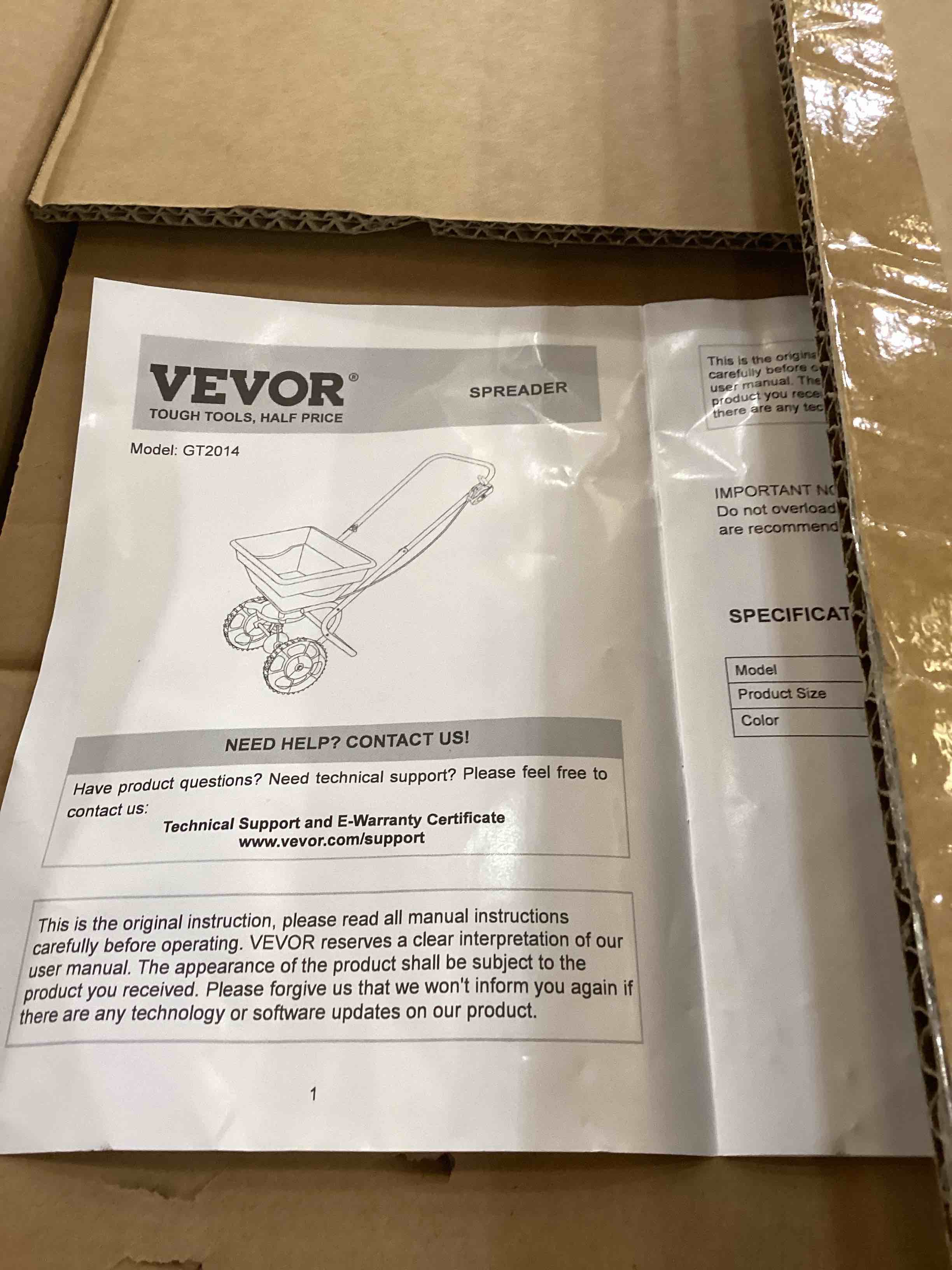 spreader vevor  tough tools, half price