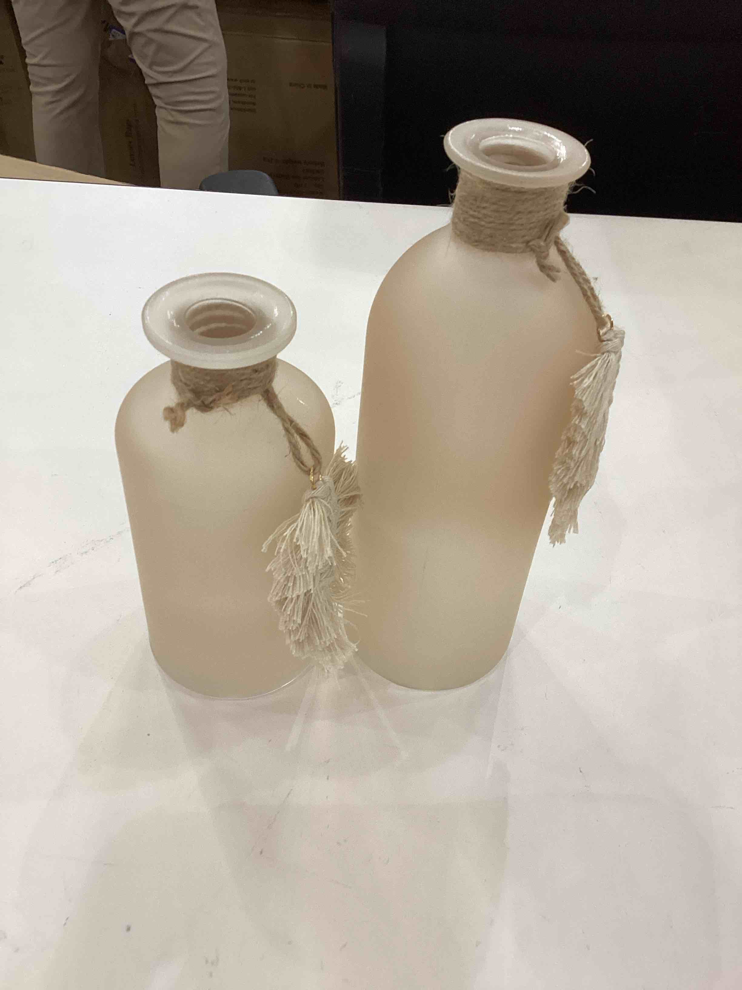 2 Piece Iron Glass Vase, Bottle Flower Vase, Hanging Metal