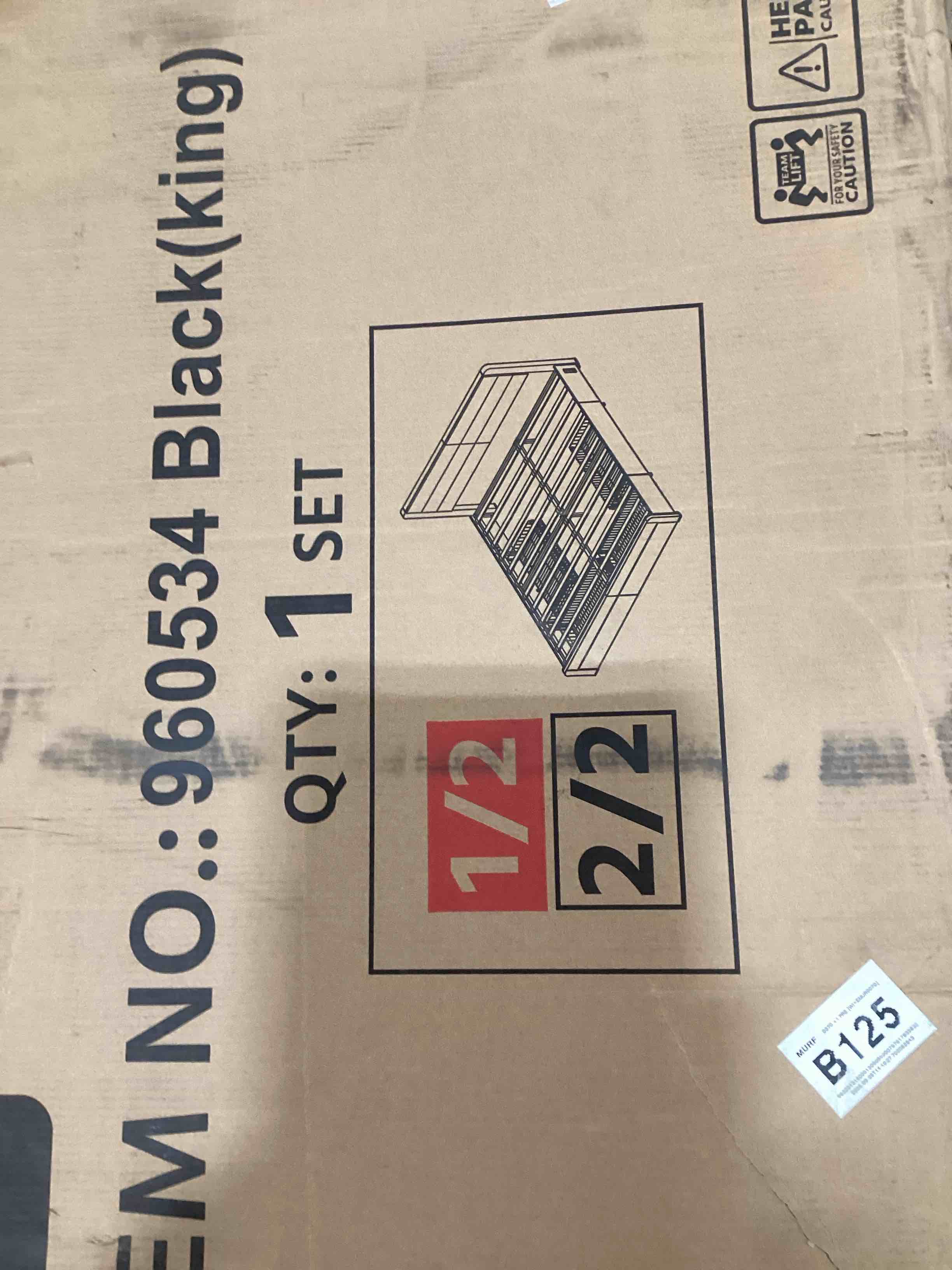 Black King size bed frame