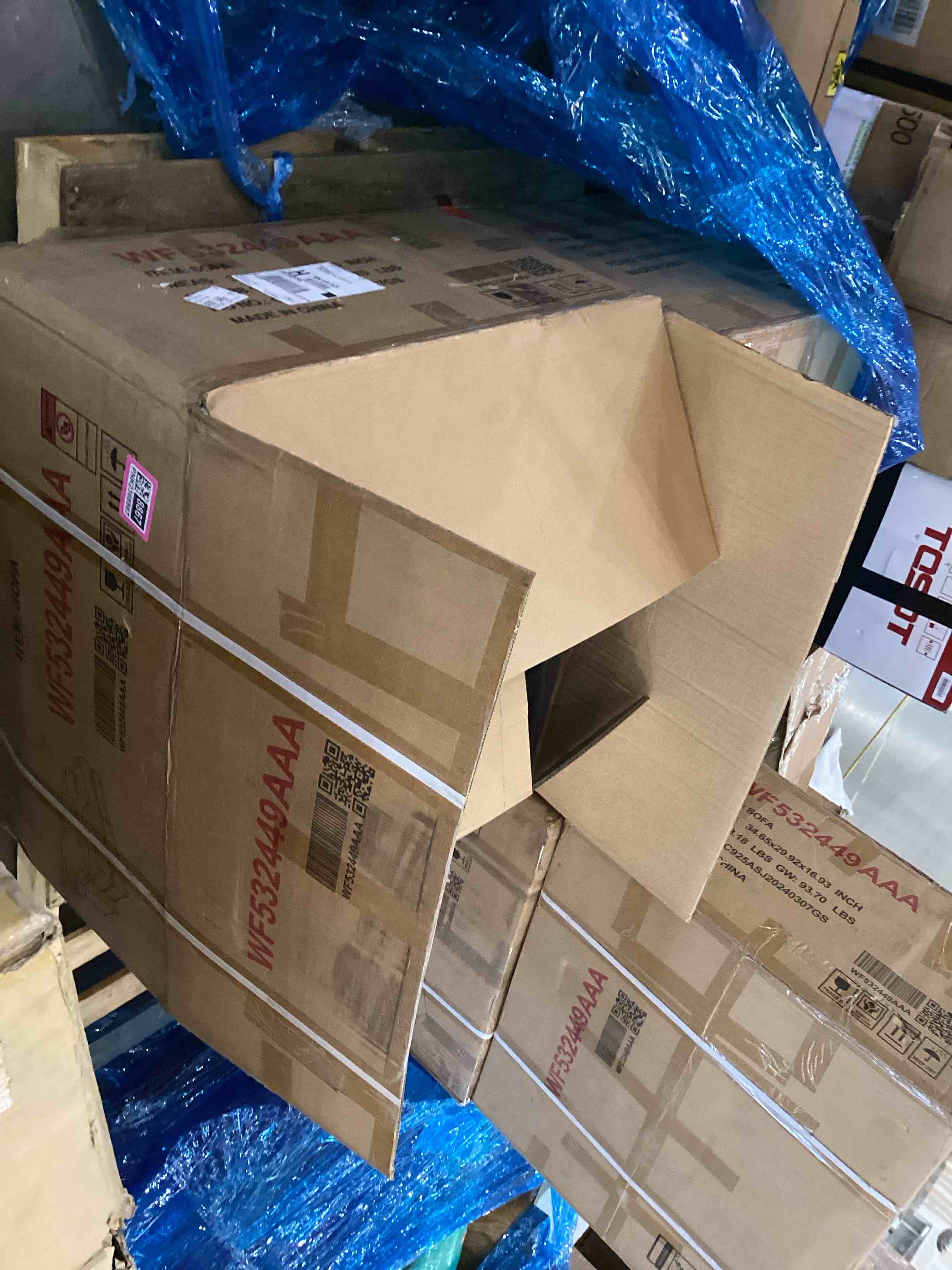 double sofa sectional set 4 boxes included (2pc)