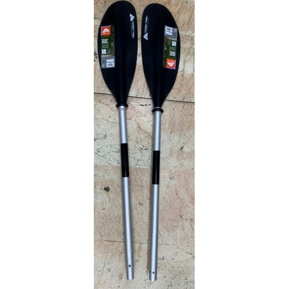 ozark trail basic black aluminum adjustable kayak paddle, two piece 90 inch