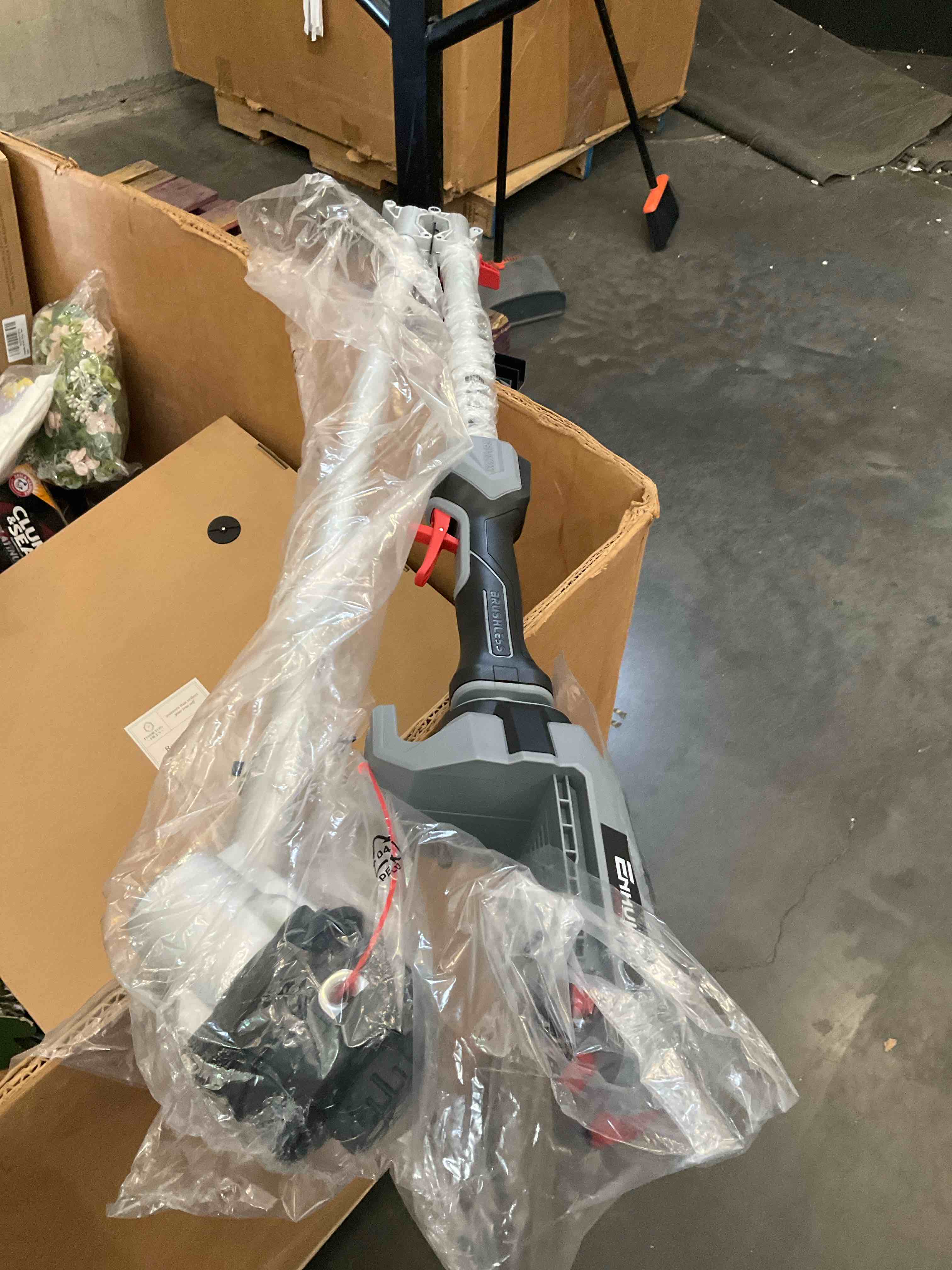 58v 16-inch cordless string trimmer with foldable shaft, 3-speed setting, brushless weed wacker with ez-hmi led control panel, fast load bump feed, battery and charger not included