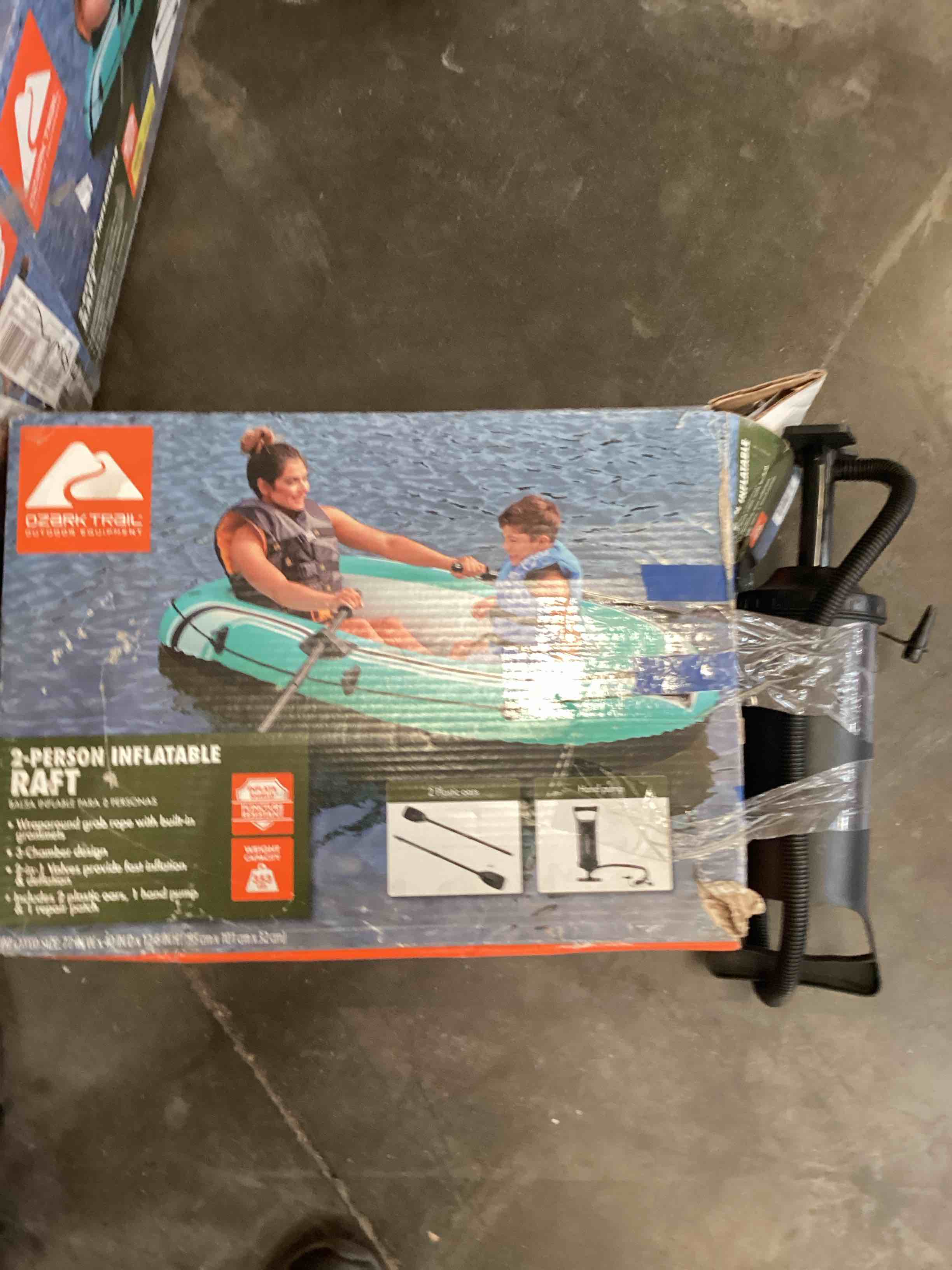 ozark trail 2-person inflatable recreational raft set