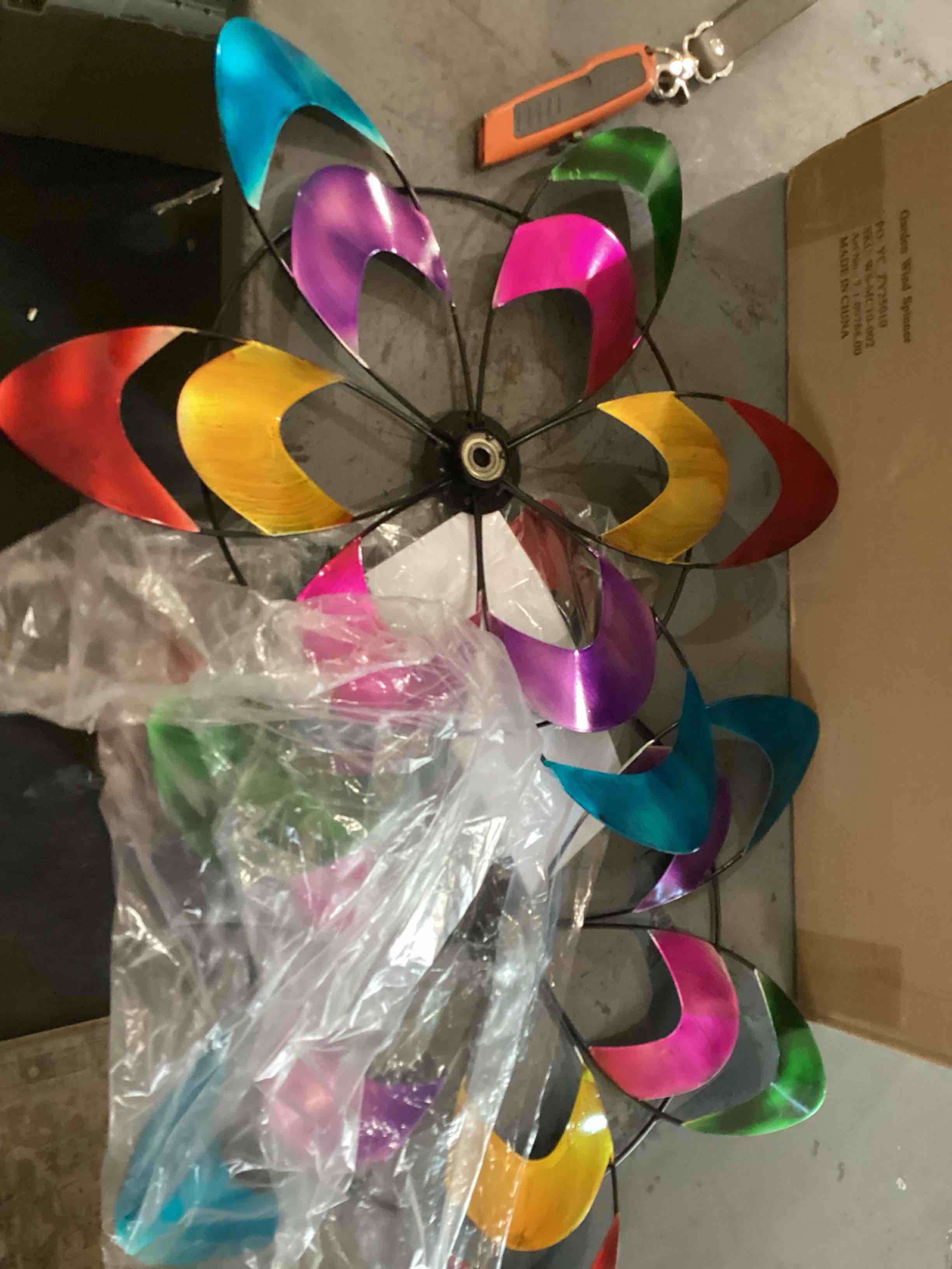 LimeHill Wind Spinner for Garden and Yard - Large Metal Kinetic Wind Sculptures for Outdoor Decor (91 Inches, Burgundy Lotus)