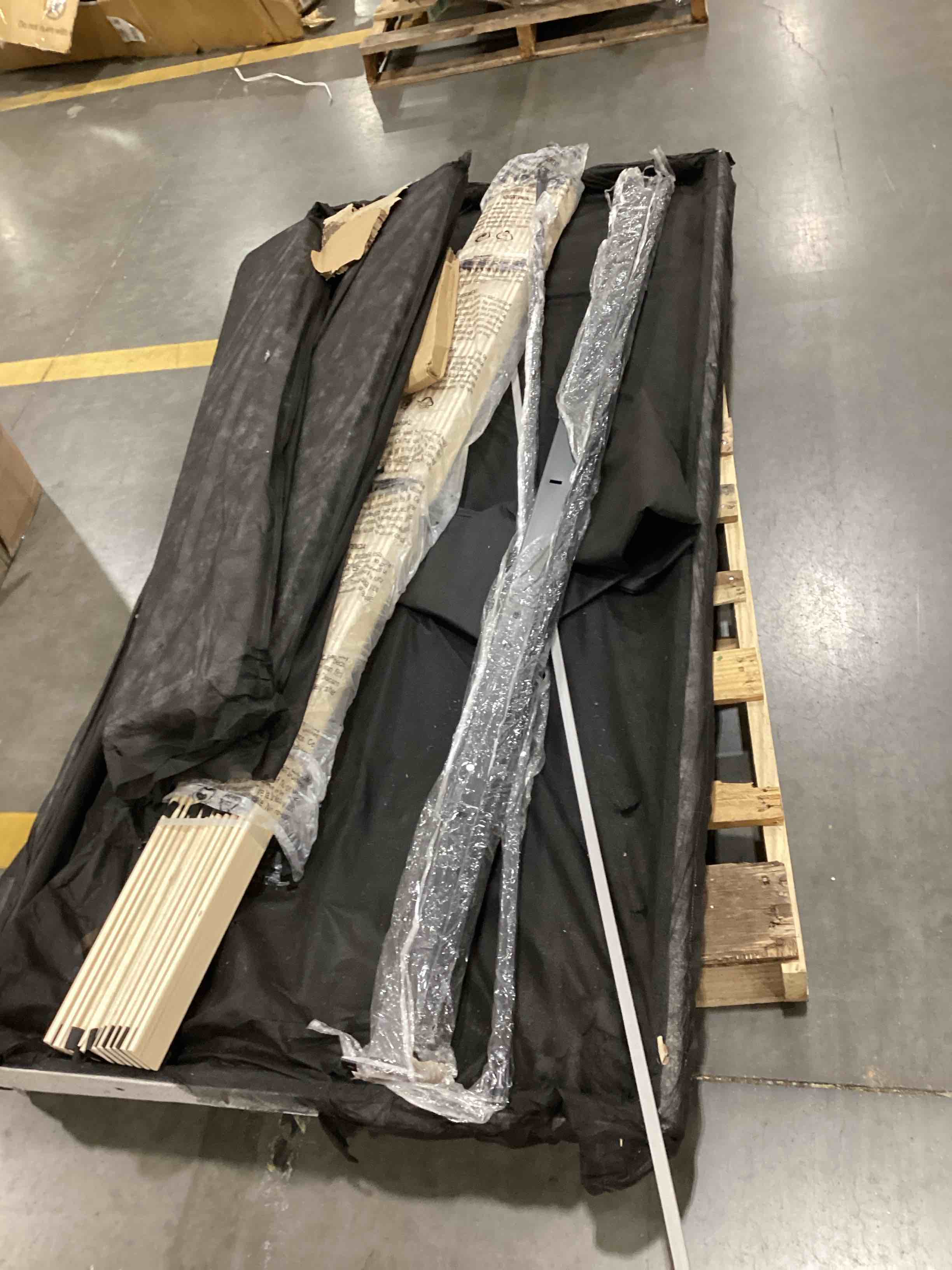 Spare bed frame parts - light grey headboard, footboard, slats