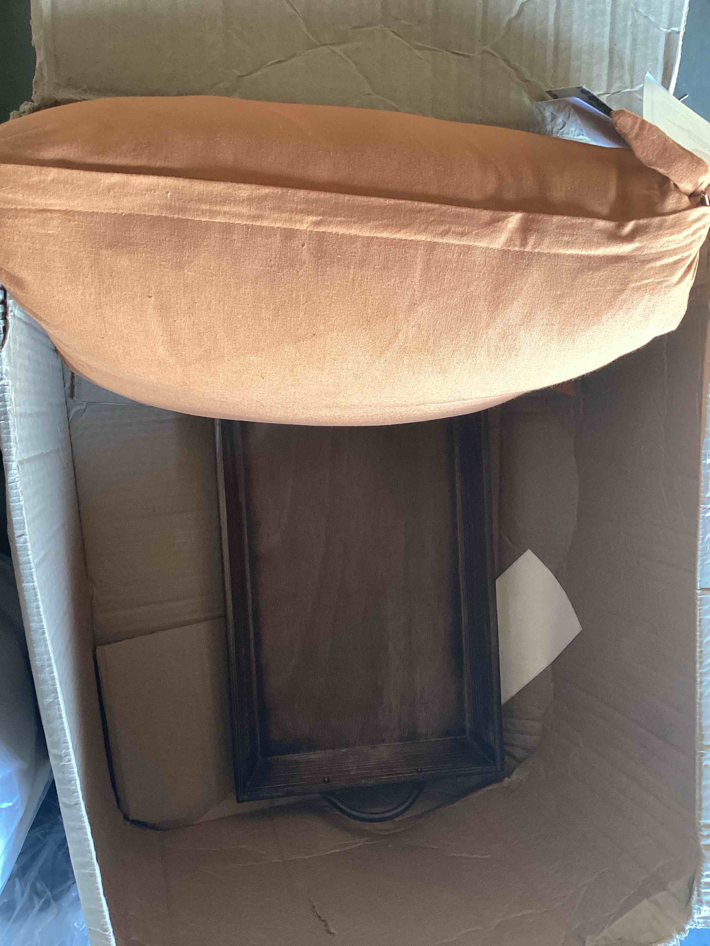 pillows and a brown tray 