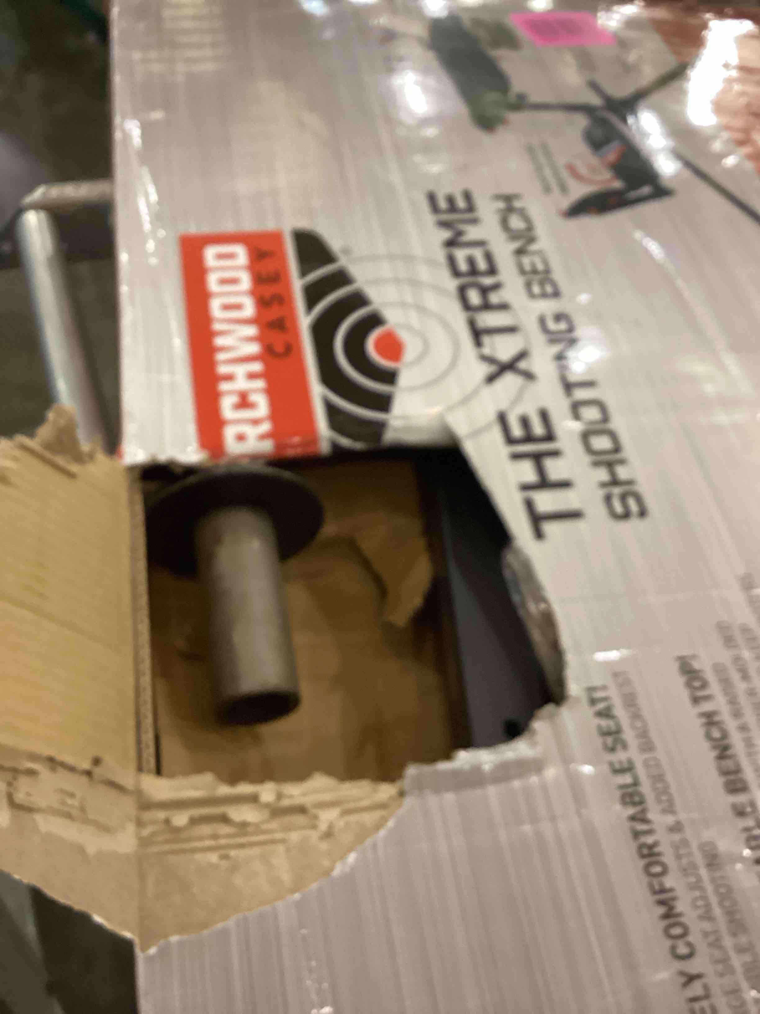 birchwood casey xtreme adjustable shooting bench with thick padded back rest, seat, cup holder, ez access gear basket & gear hook