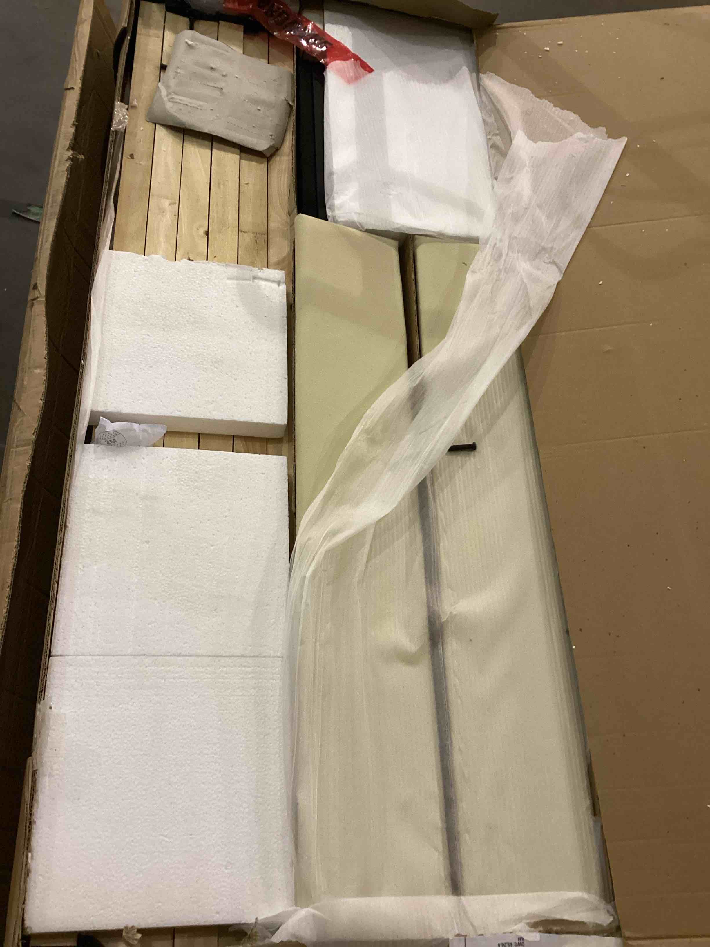 Abbey Platform Bed  Beige  Queen