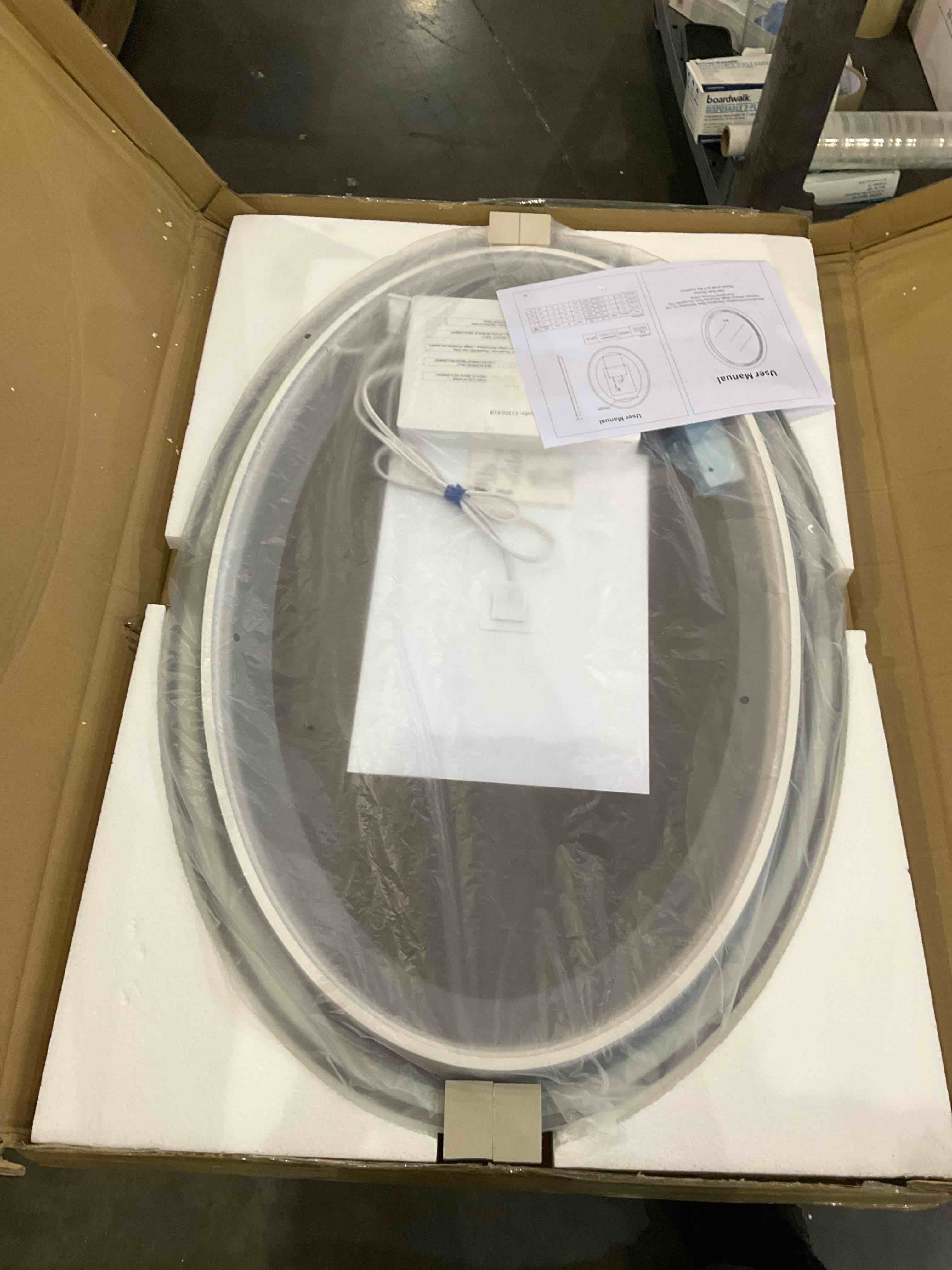 Molly Frameless Front Light and Backlit 3 Colors Dimmable Anti-Fog Oval Wall Bathroom Vanity Mirror