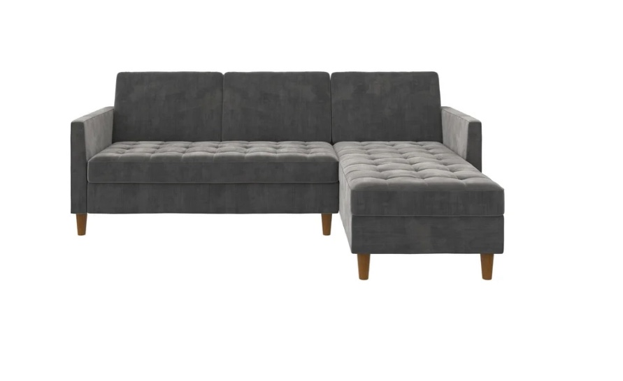 storage sectional futon sofa  color grey 