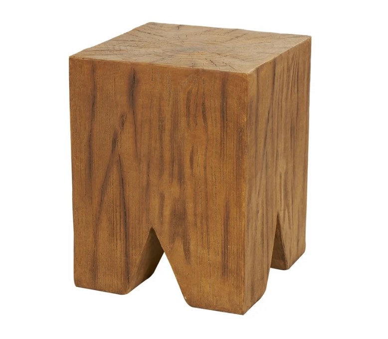 Brown Magnesium Oxide Outdoor Accent Table