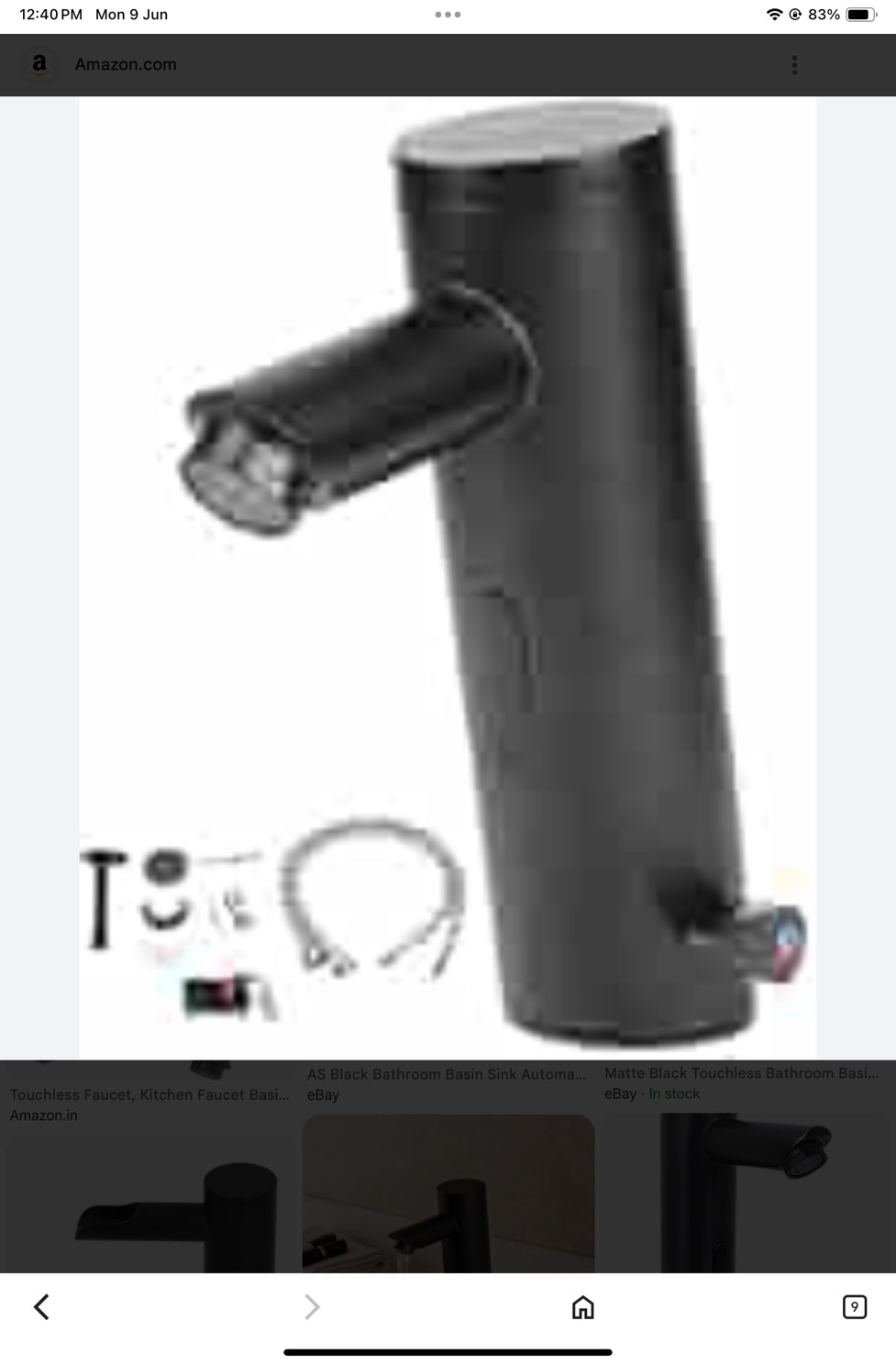 Water Faucet for Bathroom Kitchen black