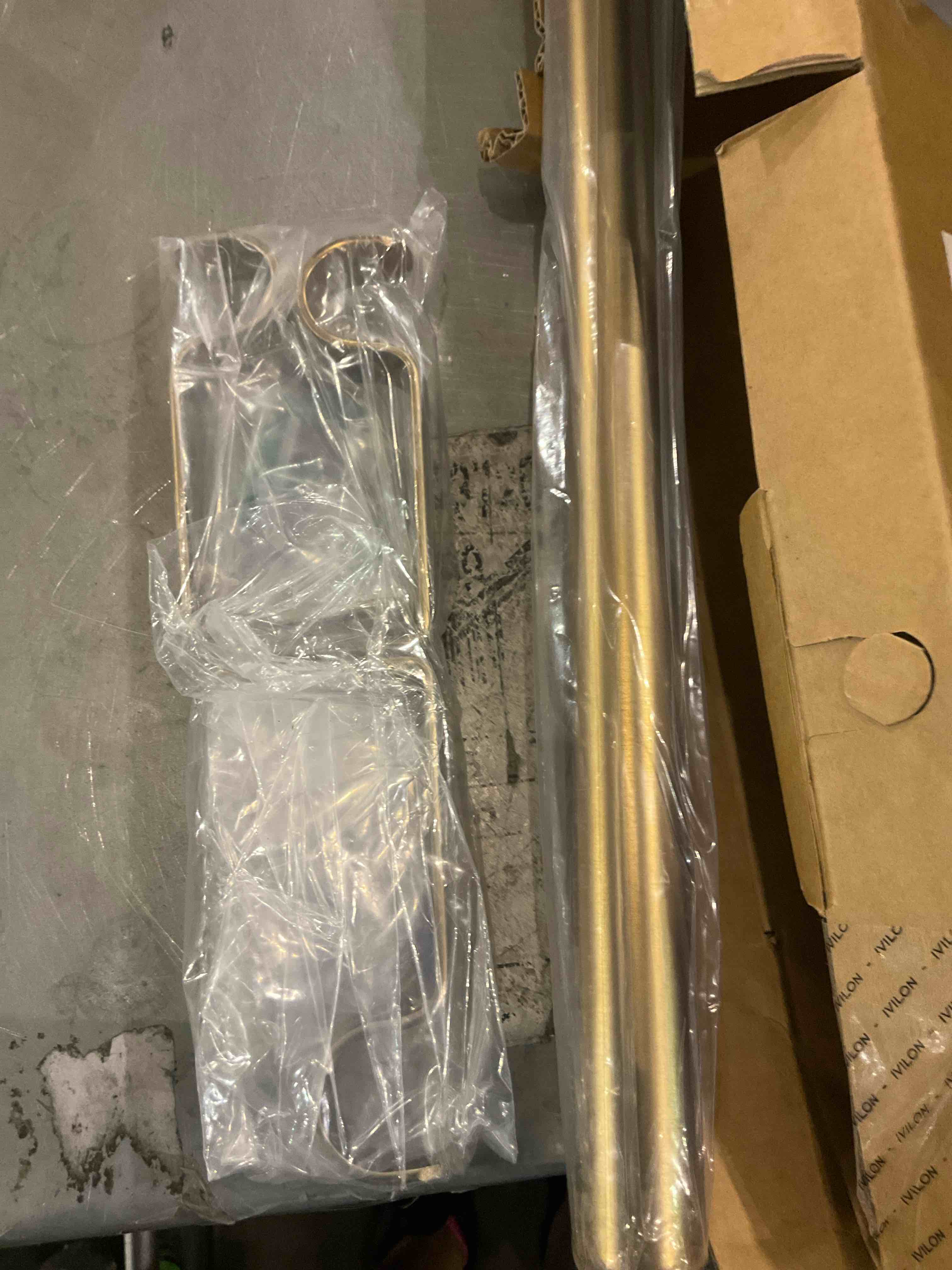 Ivilon Drapery Window Curtain Rod - End Cap Style Design 1 Inch Pole. 48 to 86 Inch Color Warm Gold