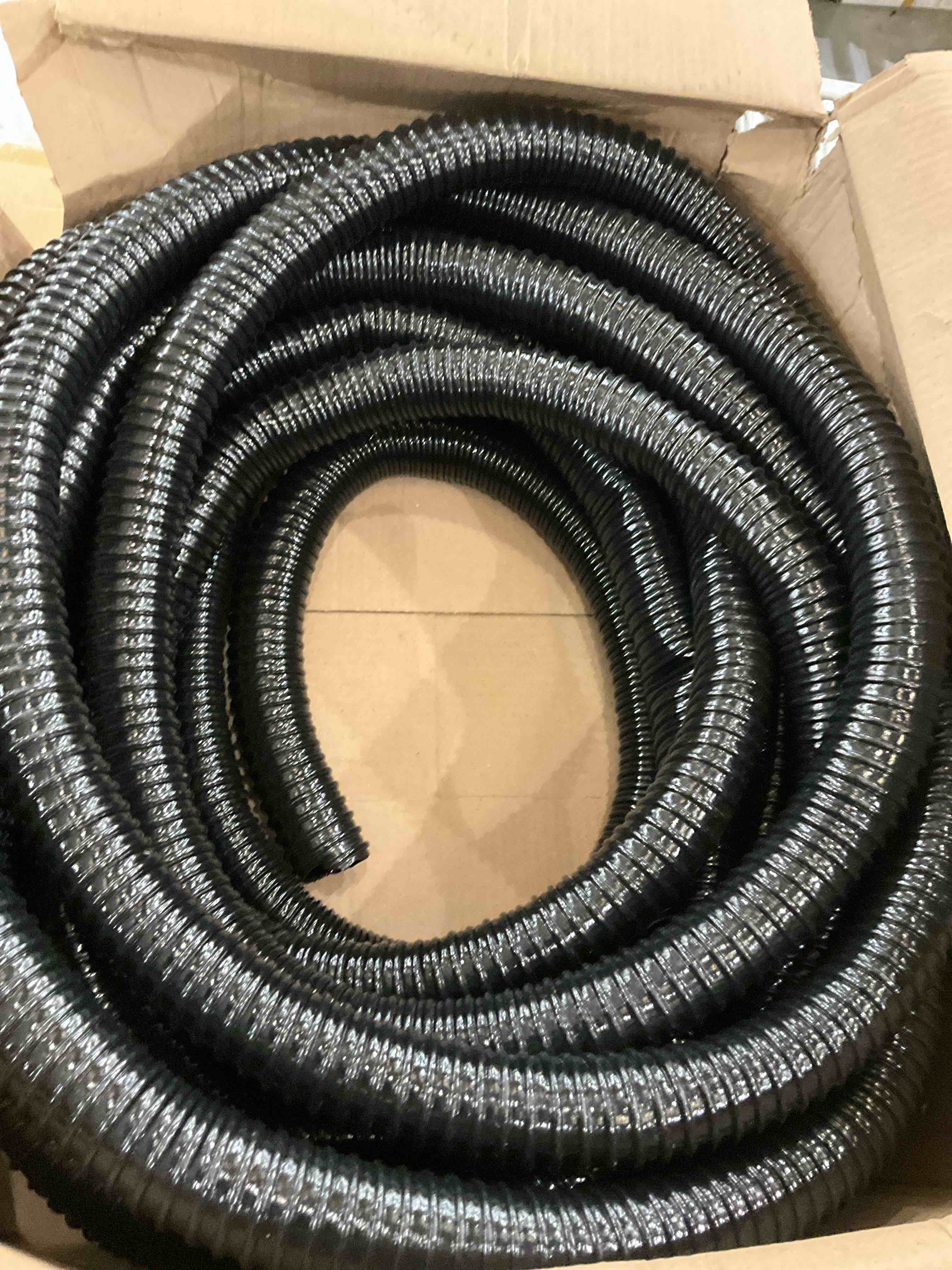 Frienda 50 ft x 1-1/2" ID Pond Pump Tubing Non Kink Water Hose Flexible Corrugated PVC Water Pipe for Garden Pond Waterfall