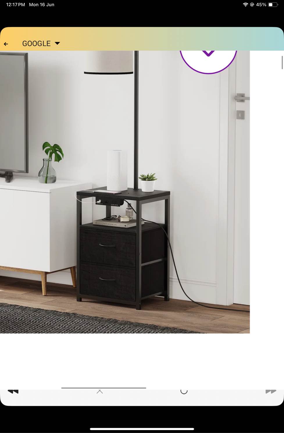 Omya 60" Tray Table Floor Lamp