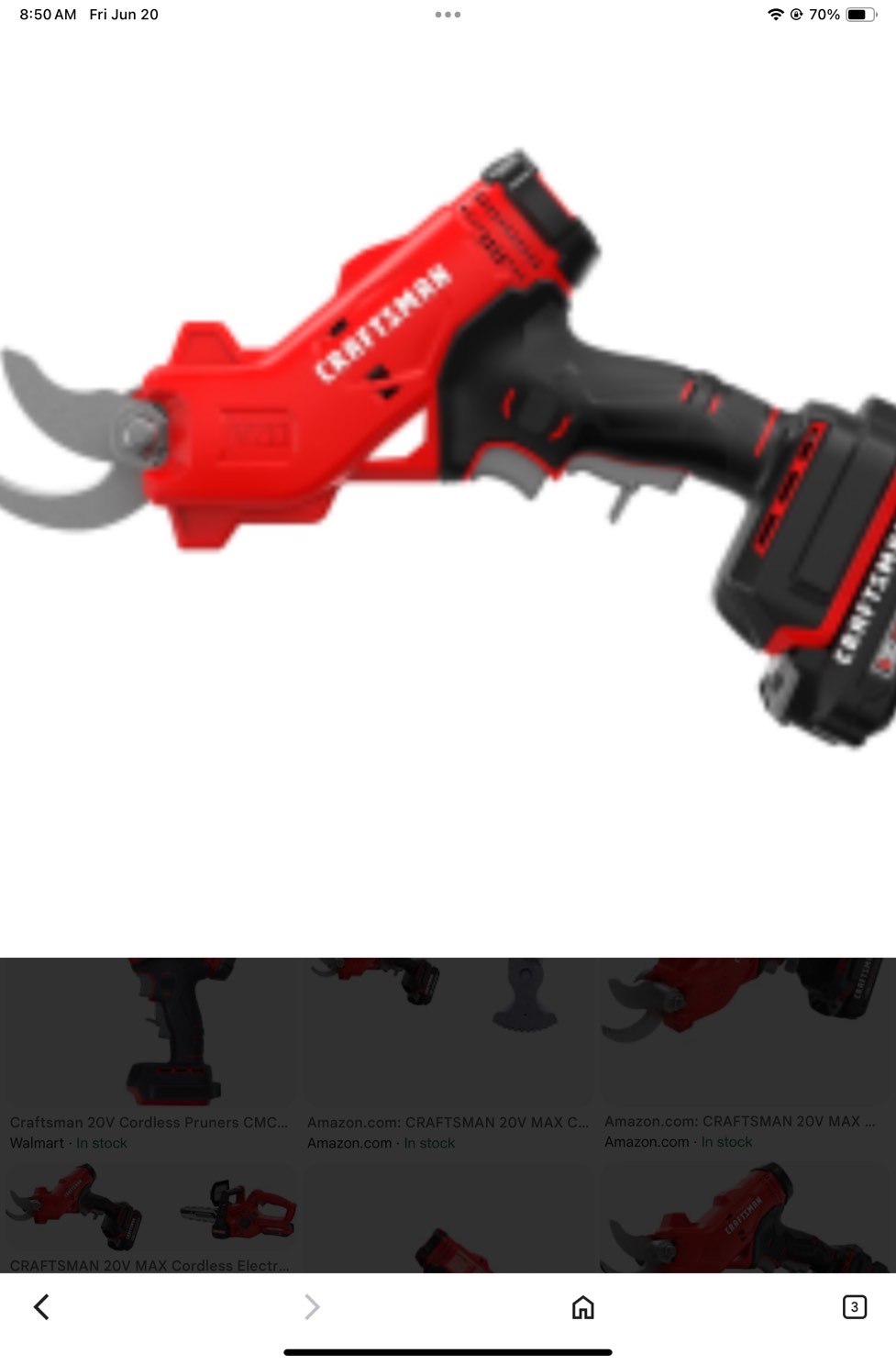 CRAFTSMAN 20V MAX Cordless Electric Pruner, Battery & Charger Included (CMCPR320C1)
