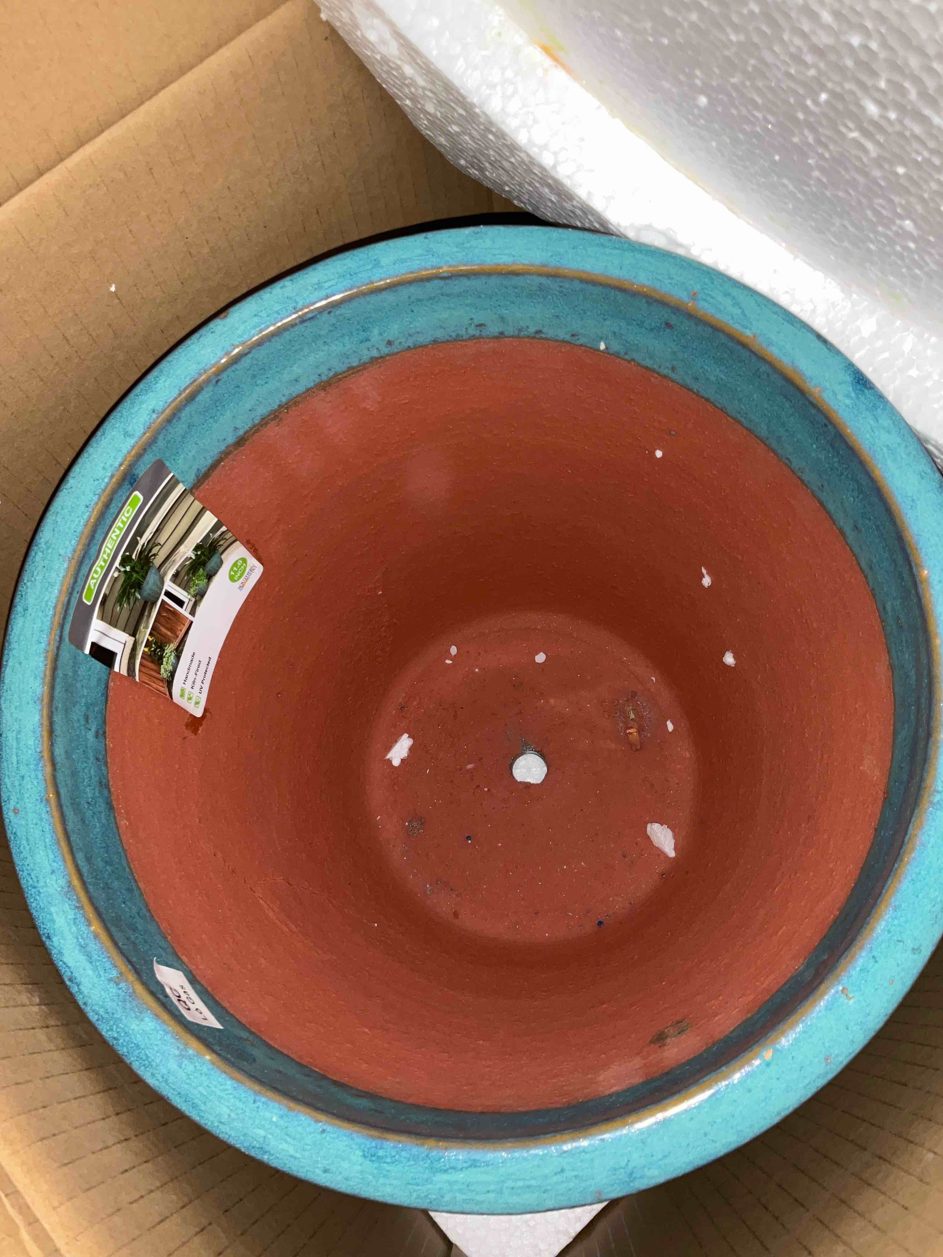 11.8in ceramic Peyton planter in blue patina