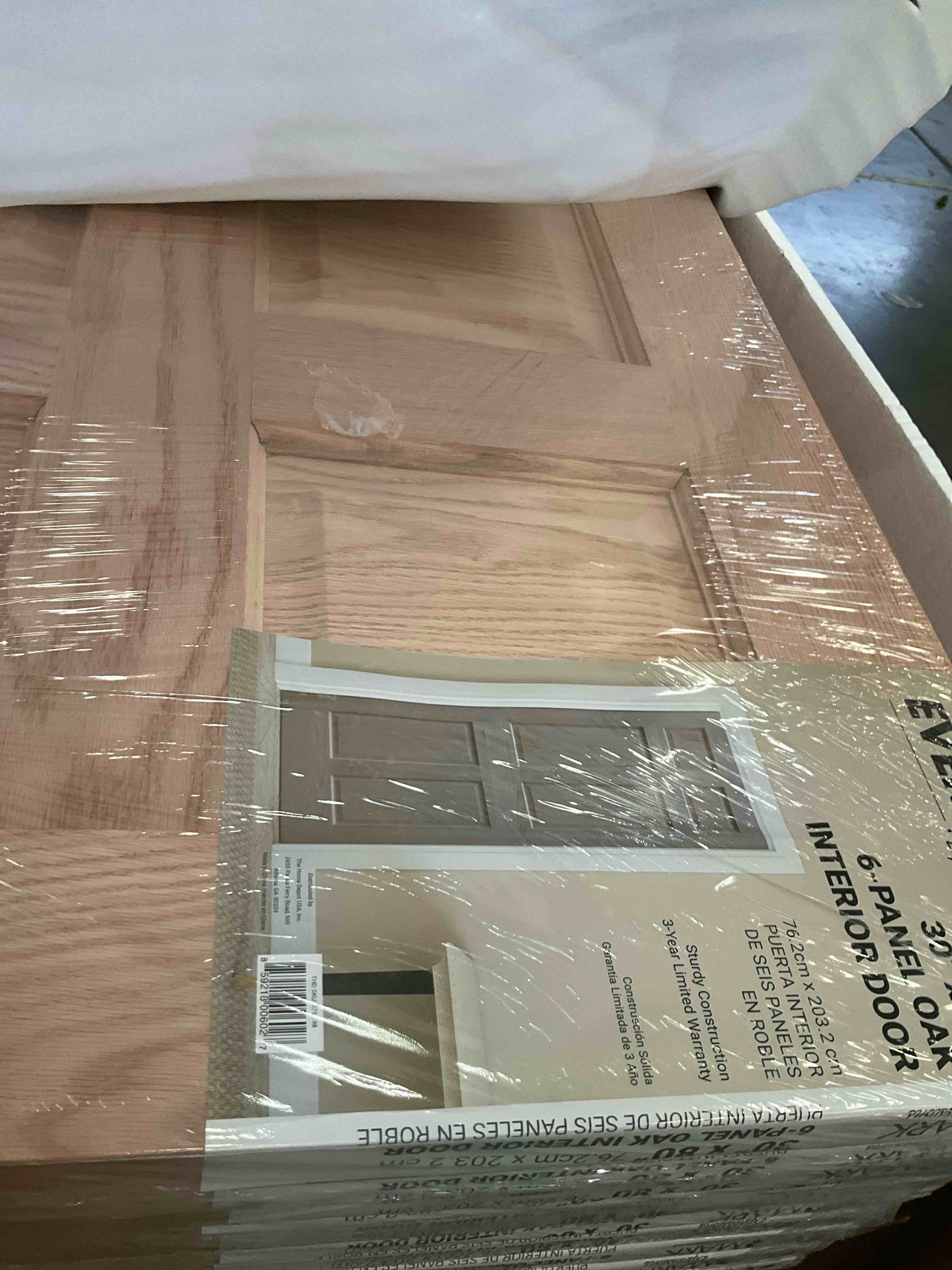 30in x 80in 6-Panel Red Oak Door Slab