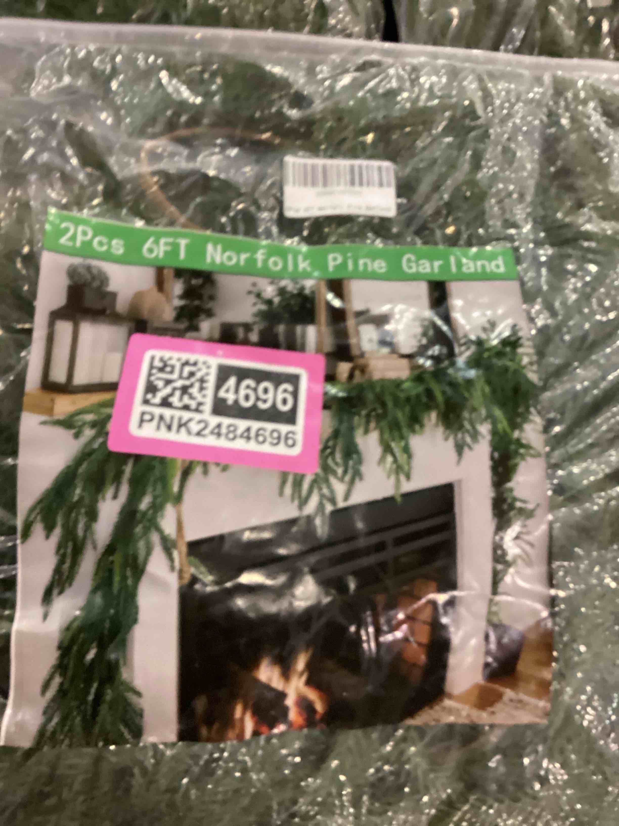 2Pcs 6FT Norfolk Pine Garland for Cozy Christmas Vibes Real Touch Winter Pine Garland, Bring Nature Indoors Stunning Classy Weddings, and Celebrations!