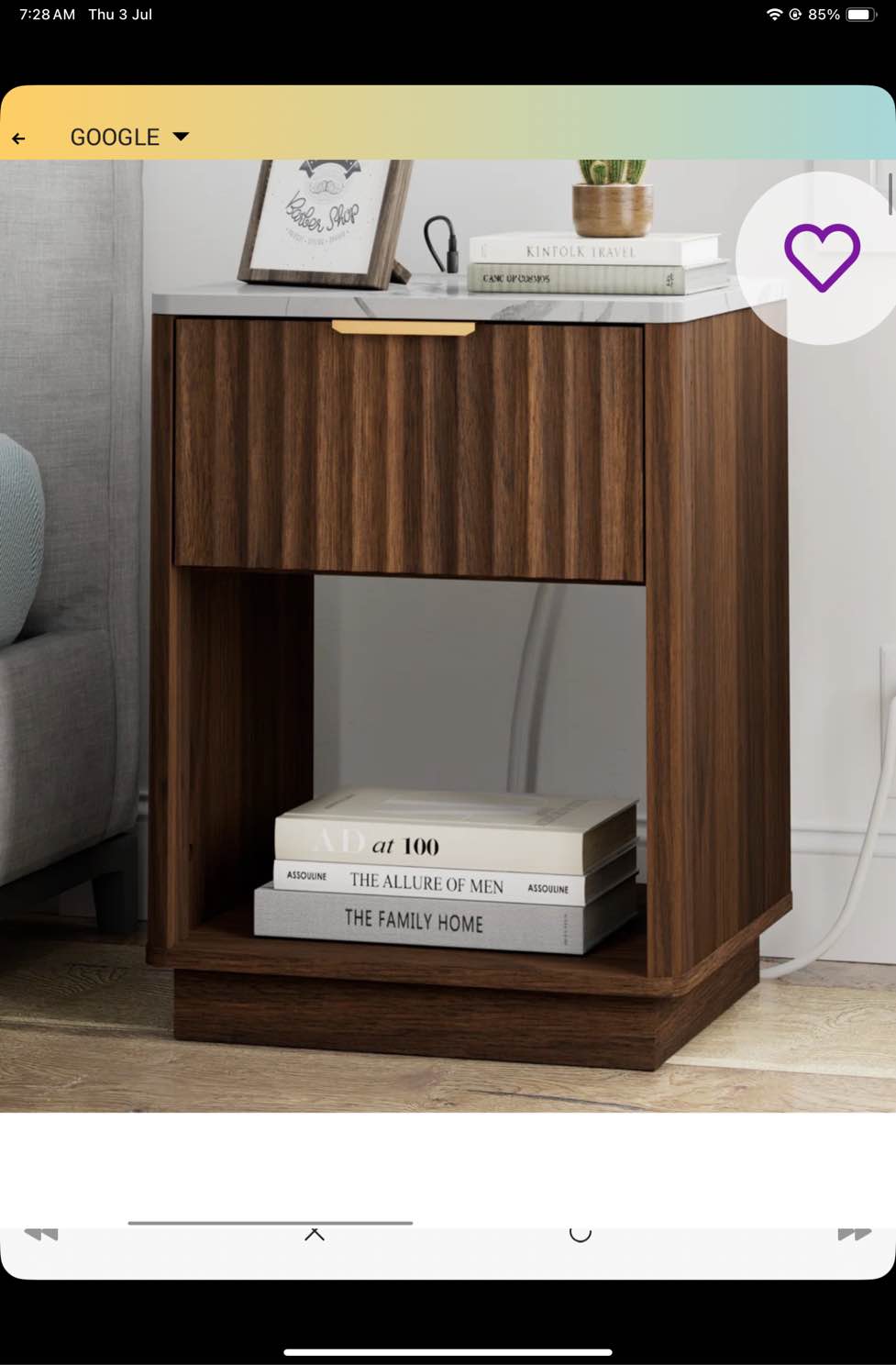 Schaitman 18''W 1-Drawer Nightstand with Open Cubby, Wood Nightstand with Built-In Outlets (Set of 2)