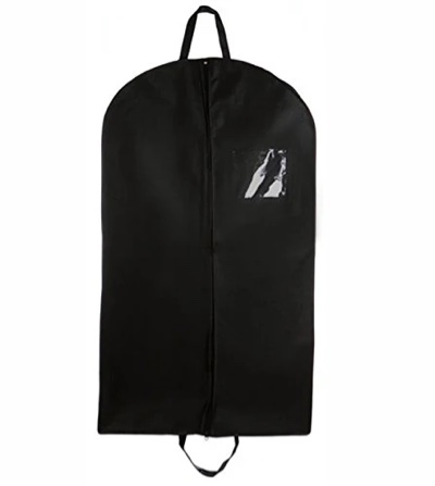 bags for less breathable 24 x 54" garment  bag with handles and gusset, black