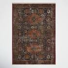 Miko soft power loomed oriental area rug with distressed medall 