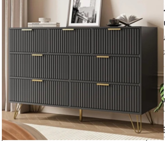 54'' w 6 - drawer fluted double dresser