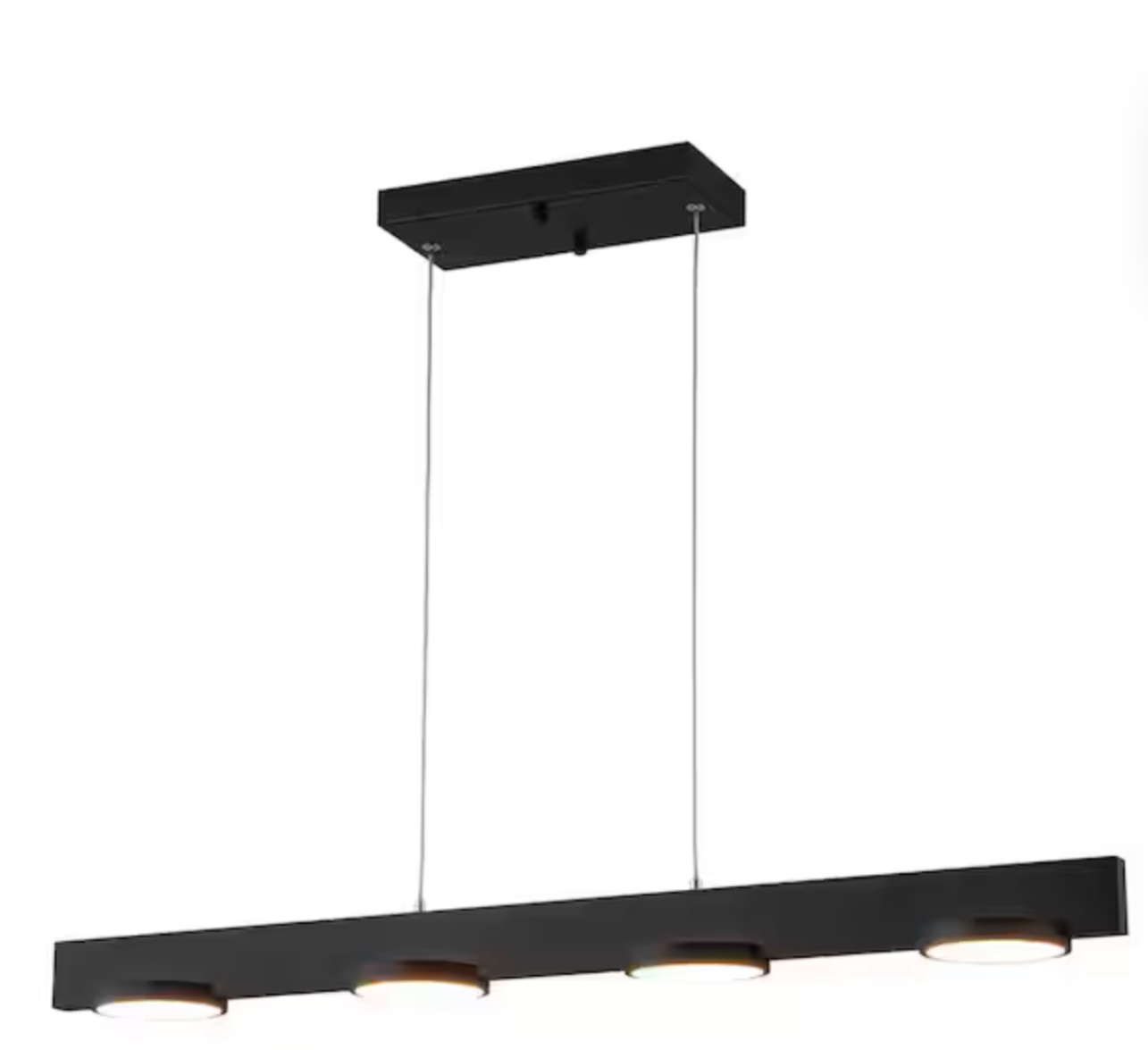 4-light Black Modern Aluminum Dimmable Led Pendant Light With Acrylic Shade