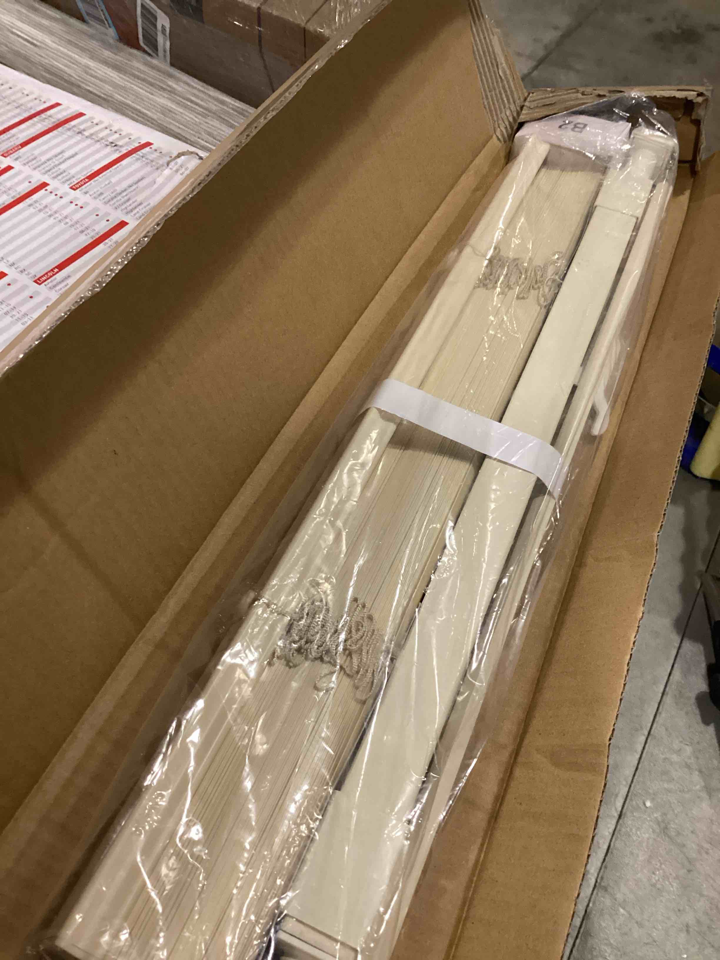Condition photo showing Good Condition for LazBlinds No Tools No Drill Cordless 1" Vinyl Mini Blinds, 100% Privacy S-Curve Blinds for Indoor Windows, Room Darkening Horizontal Window Blinds and Shades for Home, 20" W x 48" H, Beige Beige 20" W x 48" H