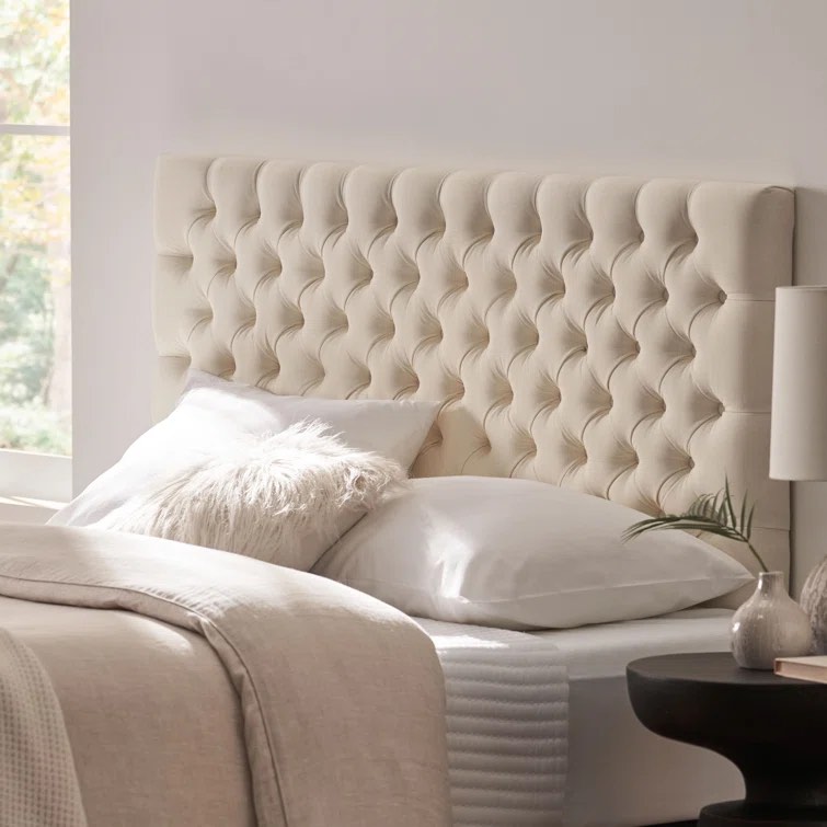 Dannett Queen Upholstered Panel Headboard Color: Beige