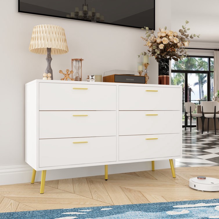 Ololade 6 Drawer Accent Chest with Metal Legs