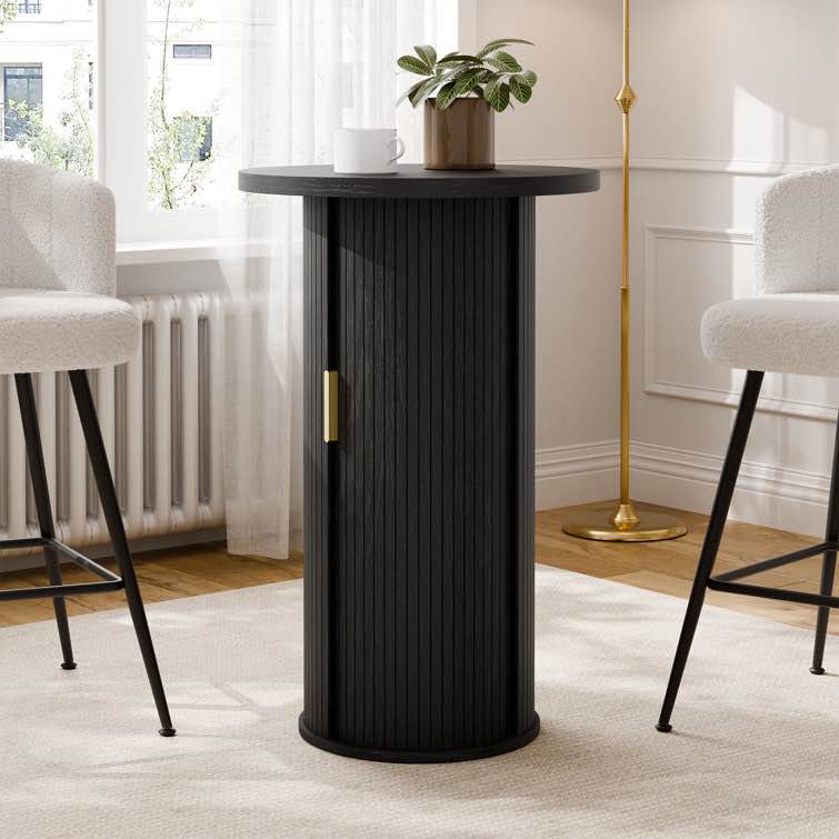 36" Tall Round Tambour Dining Table