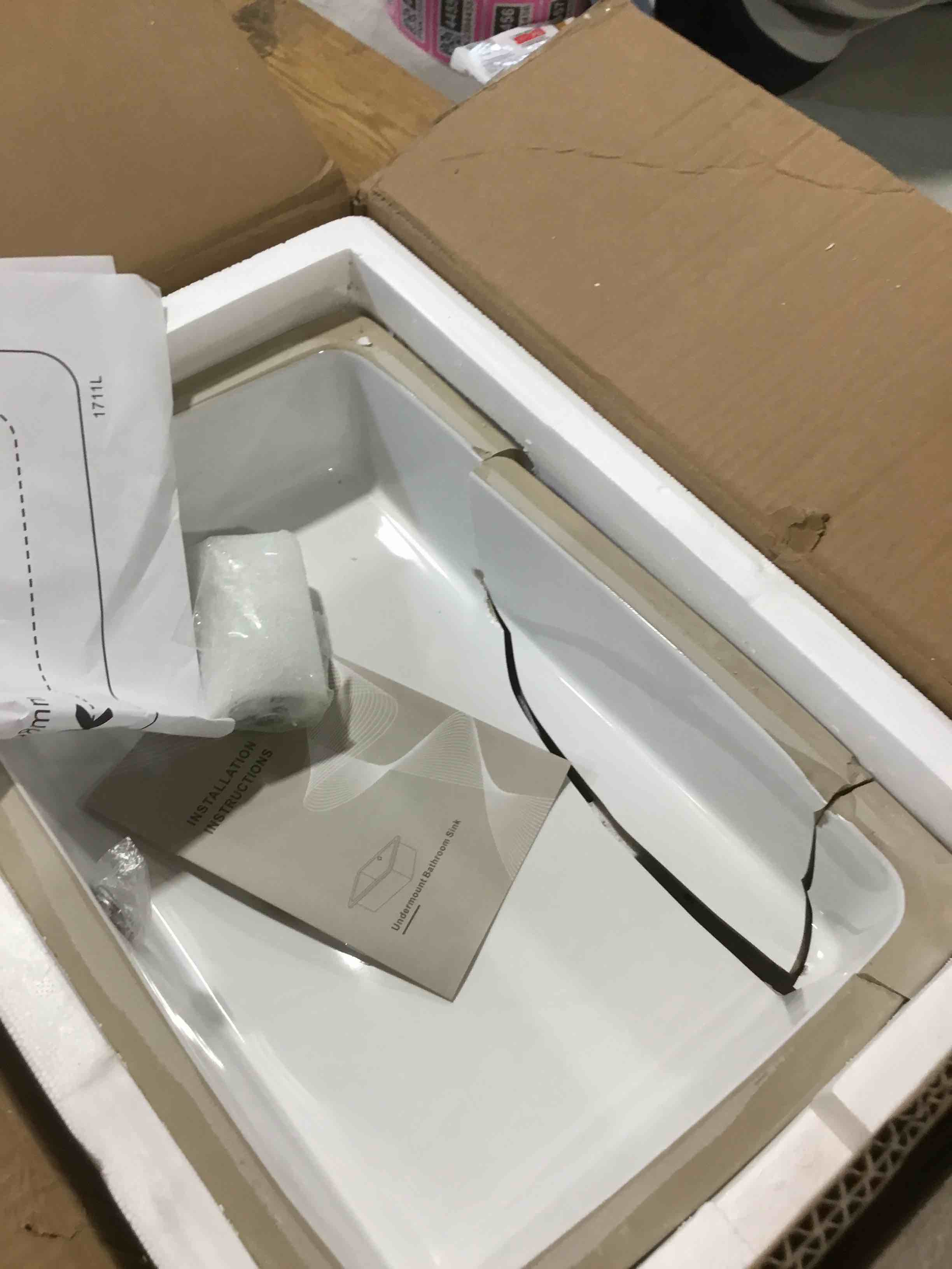 18" x 12" Undermount Bathroom Sink Rectangle White Ceramic Bathroom Sink White Sink with Overflow