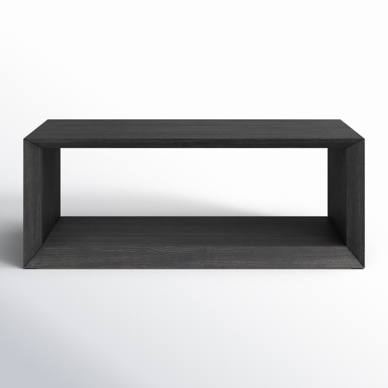 Foxtrot Faux Wood Coffee Table With Shelf Color: Alder Brown, Size: 18" H x 48" L x 23.38" W