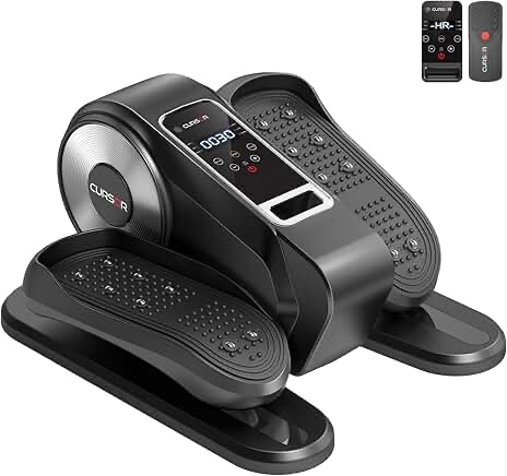 Under Desk Elliptical Machine, Morelax Ellipse Leg Exerciser For Seniors Fully Assembled, Quiet & Portable Electric Seated Pedal Exerciser With Remote Control & 12 Adjustable Speeds