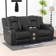 lamica 73.2''w breathable leather dual motor power reclining loveseat sofa
