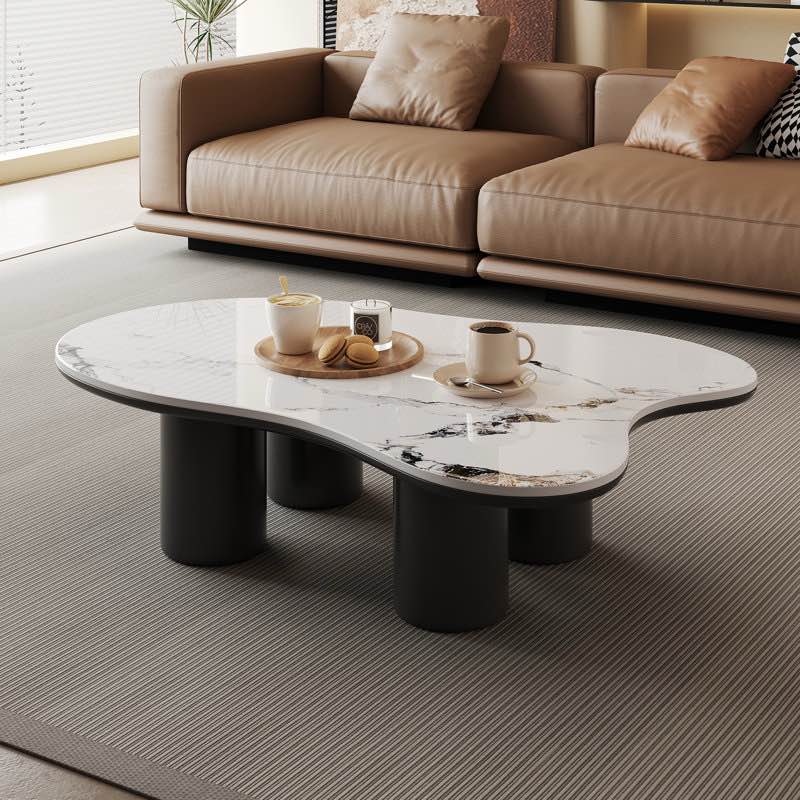 masiyah single cloud shape foue legs black and white coffee table