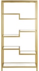 Alive Metal/Glass Asymmetrical 68” Etagere Bookcase