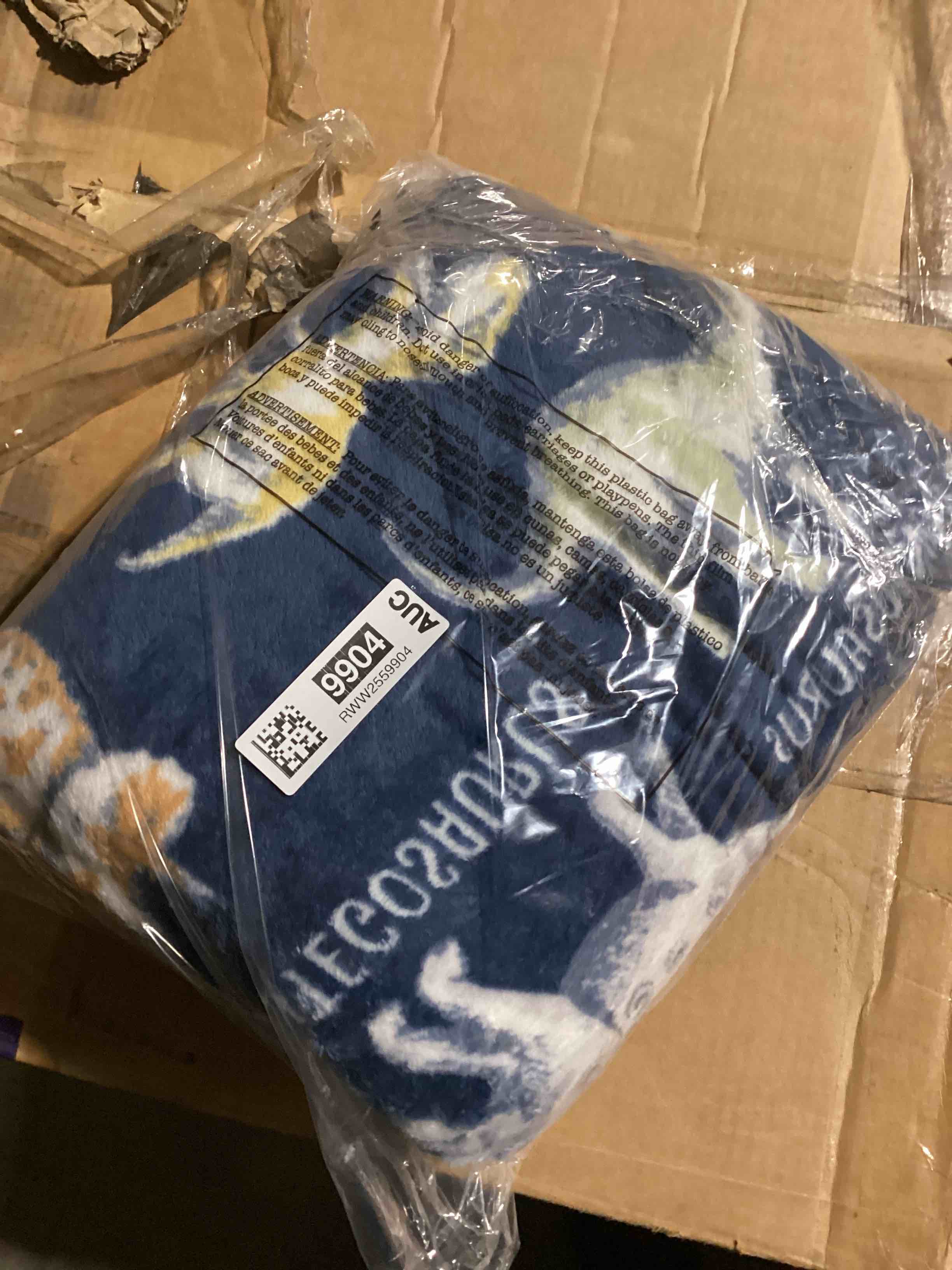 Dinosaur Plush Throw Blanket - Measures 50 x 60 Inches - Kids Super Soft Blue Fleece Bedding