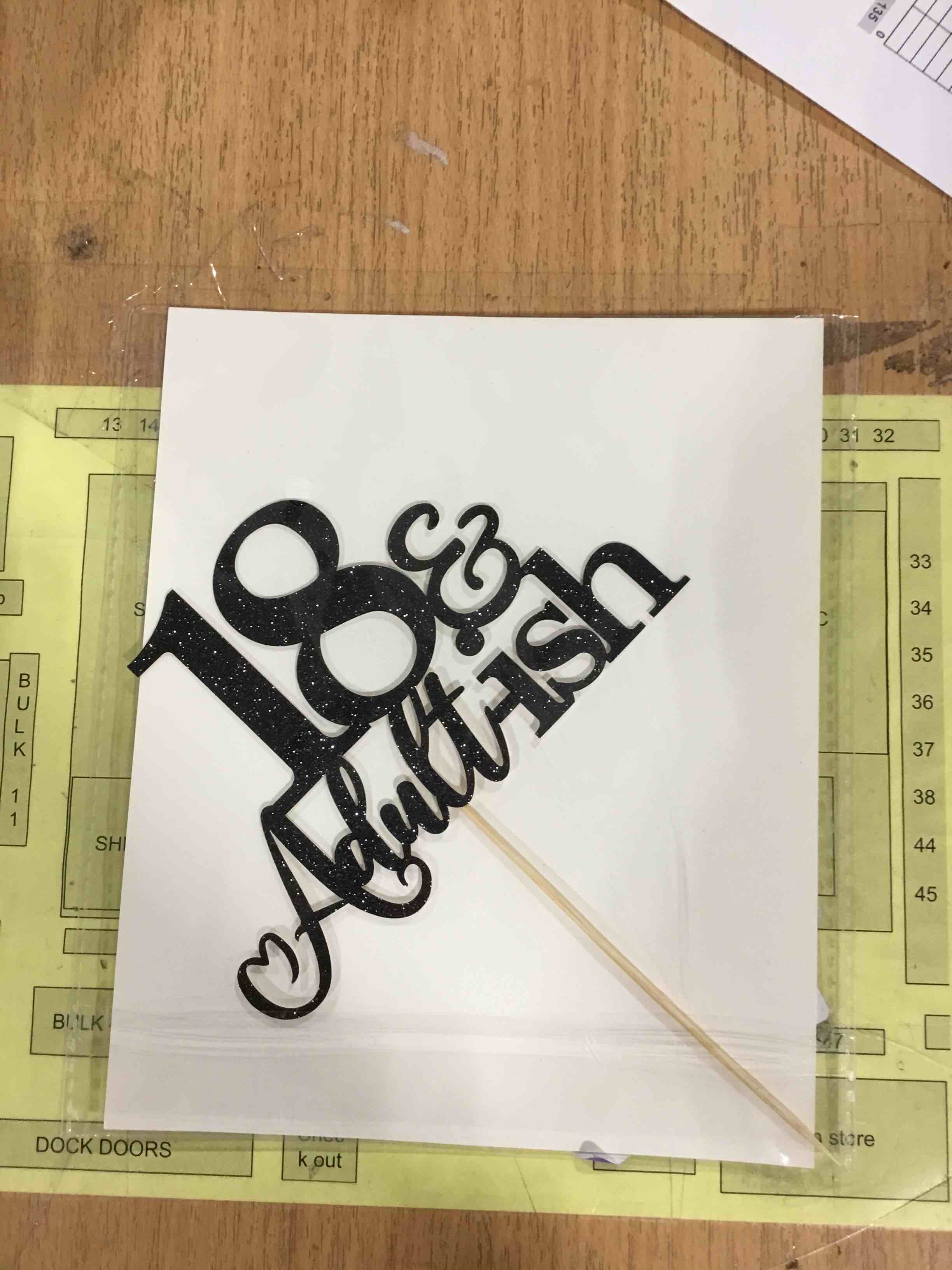 18th Adultish Cake Topper Happy Birthday Cake Toppers Black Glitter for Eighteen Birthday Party Time To Adult Cake Decorations 18th Boys and Girls Happy Birthday Party Decorations Supplies