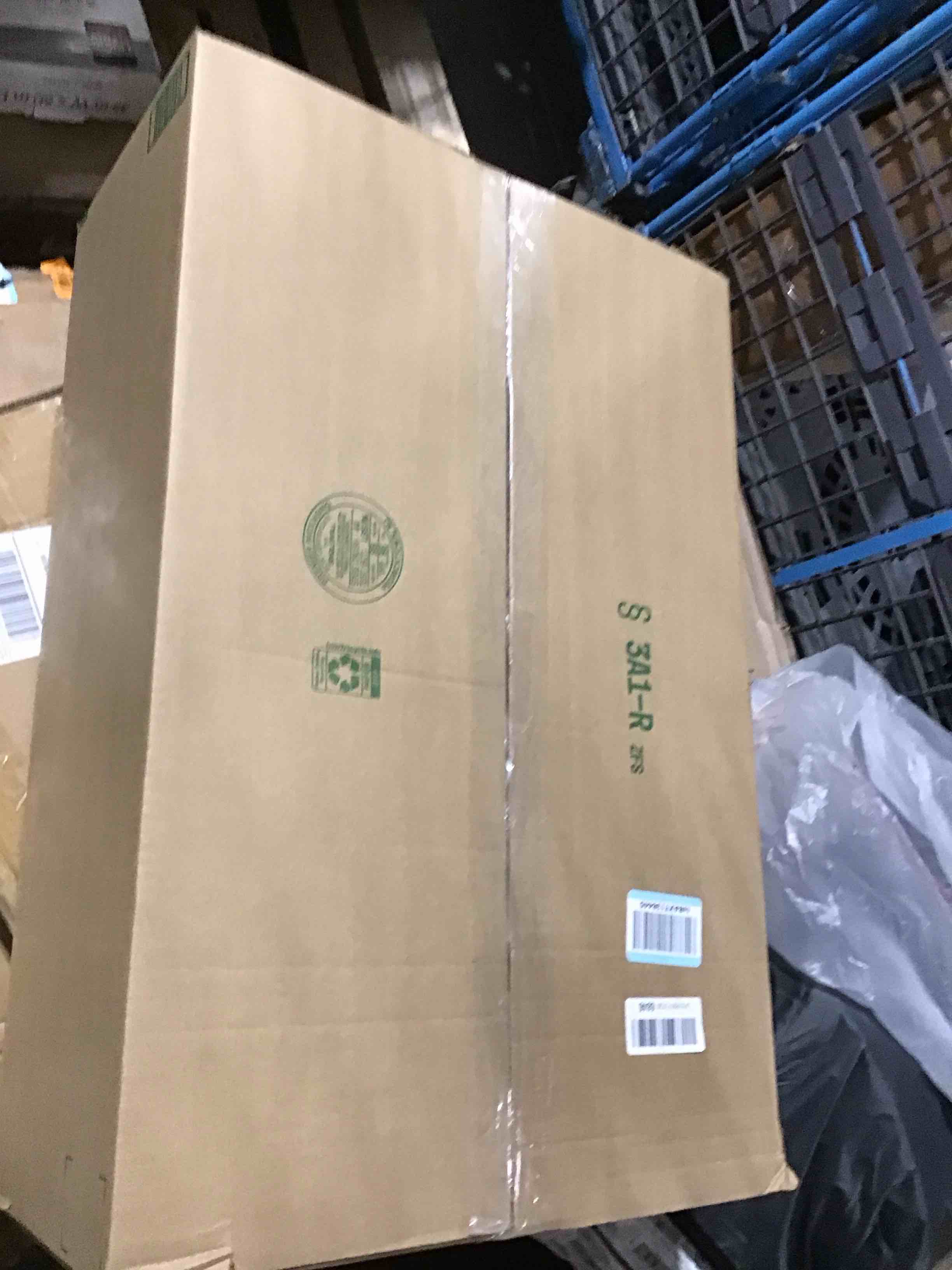 Condition photo showing Good Condition for Mind Reader Slim Laundry Hamper with Lid, 40L Clothes Basket, Premium Wicker Design, Plastic, Navy Navy Single