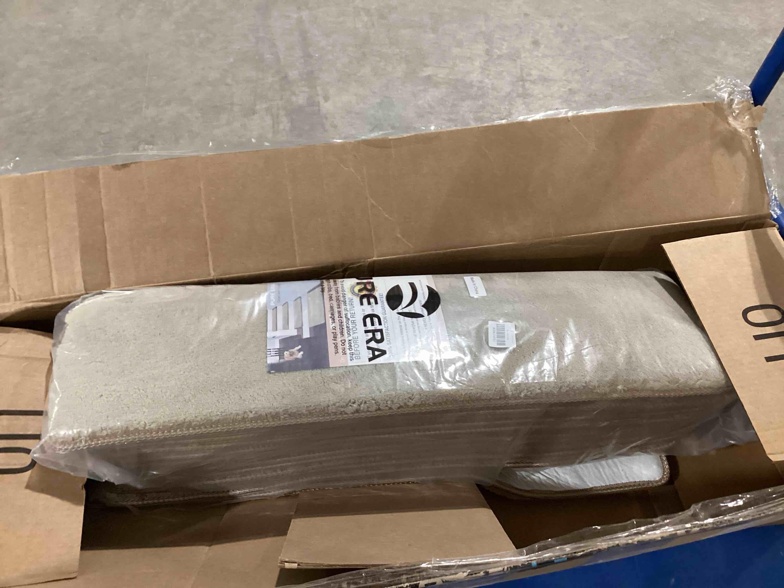 Condition photo showing Good Condition for PURE ERA Carpet Stair Treads Ultra Plush 8" X 30" Soft Indoor Stair Protectors Pet-Friendly Non-Slip Skid Resistant Tape Free Washable Reusable(14 Pieces, Cream Gray) Cream Gray 14 Pieces NO Bullnose