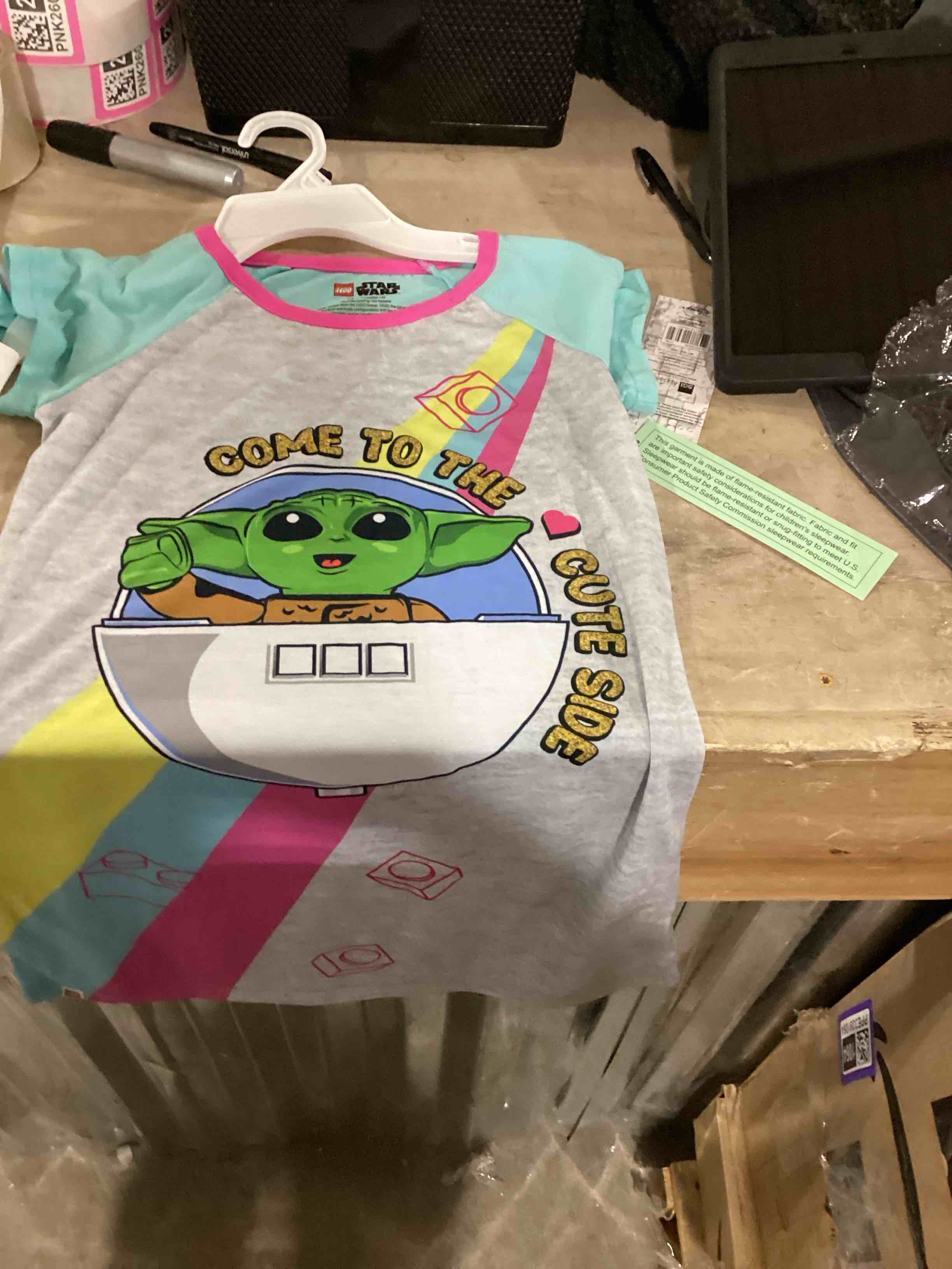 Condition photo showing New/Like New for Big Girls' Short Sleeve Nightgown yoda Sleep Dress PJS 7/8