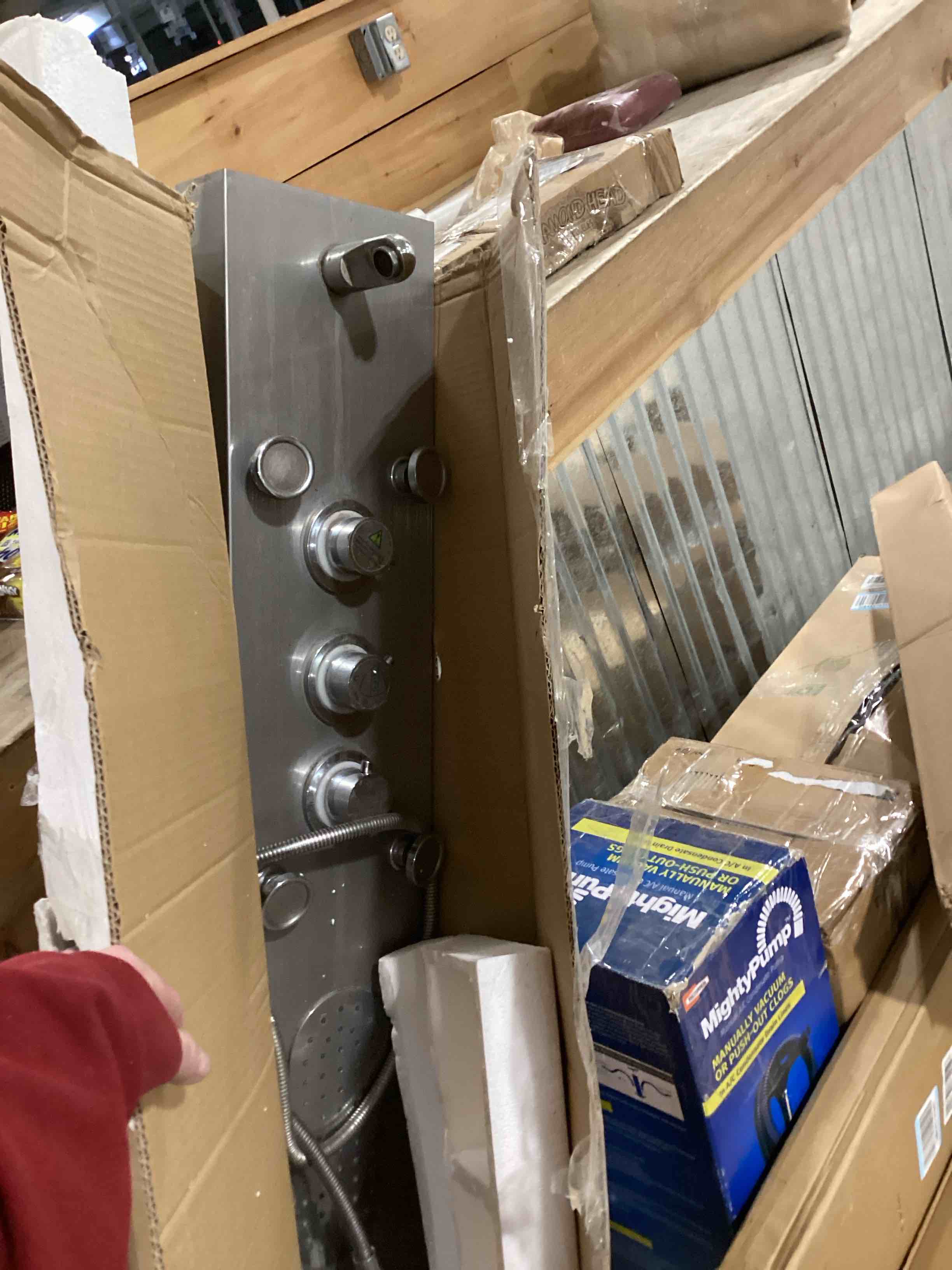 ROVOGO Shower Panel Tower System Unibody Design, Rain Mist Shower, Body Jets, Handheld and Tub Spout, No Battery Needed Led Lights and Temp Display, Shower Column 304 Stainless Steel Brushed Brushed-6 Modes