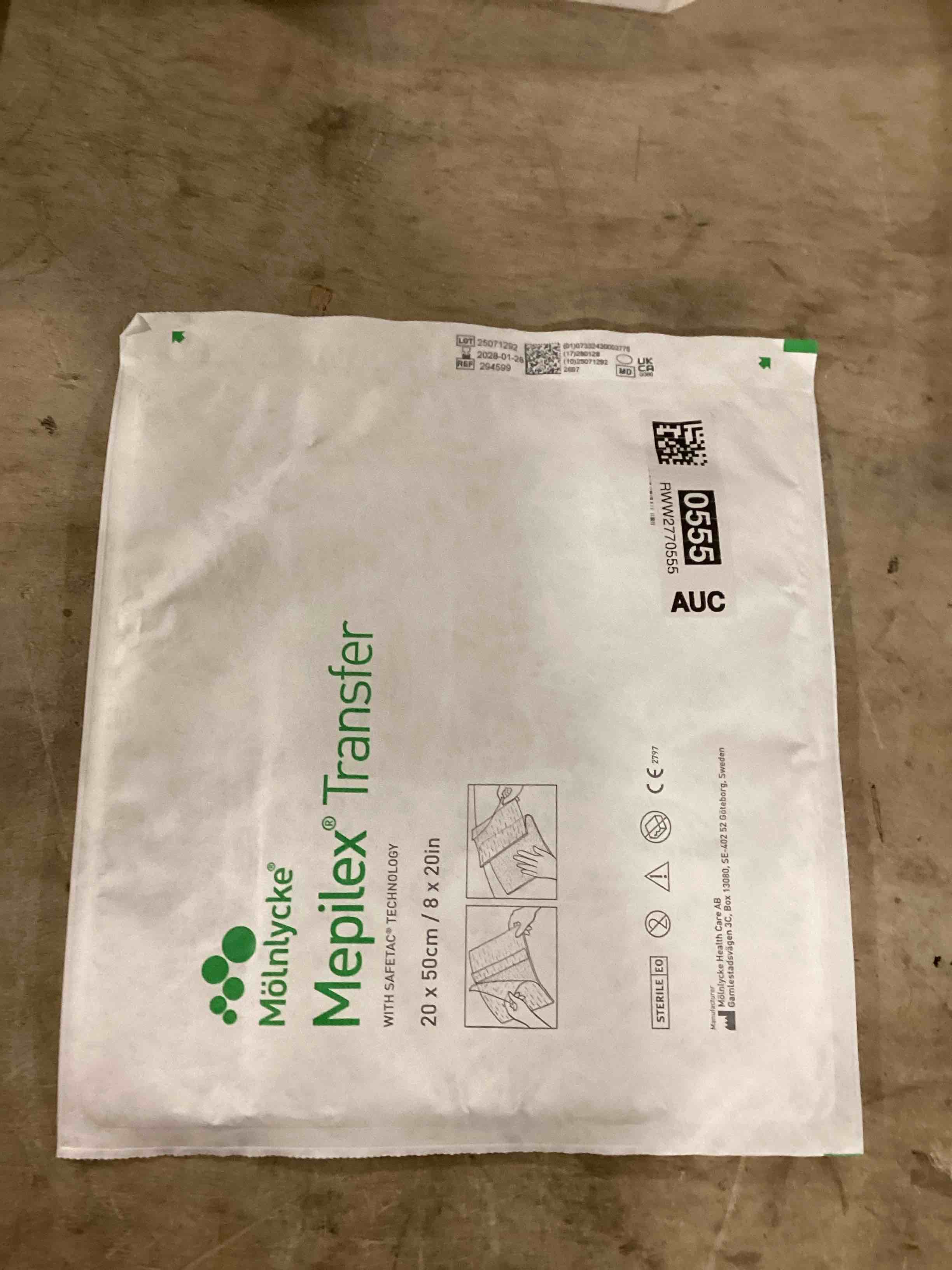 Condition photo showing New/Like New for Mepilex 294899 Transfer Soft Silicone Exudate Transfer Dressing, 8x20 Size, Each Dressing