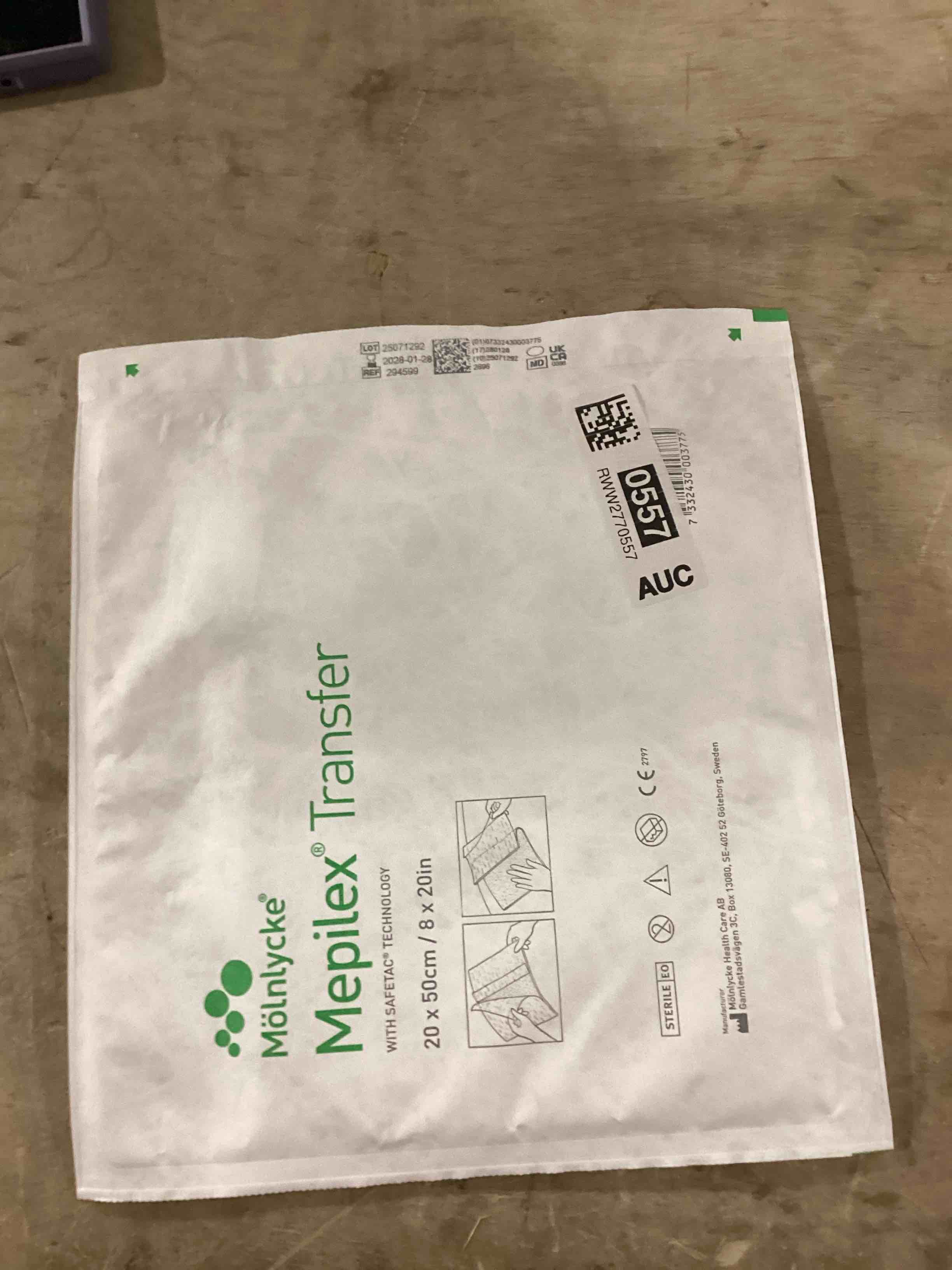 Condition photo showing New/Like New for Mepilex 294899 Transfer Soft Silicone Exudate Transfer Dressing, 8x20 Size, Each Dressing