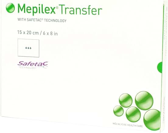 Mepilex 294899 Transfer Soft Silicone Exudate Transfer Dressing, 8x10 Size, Each Dressing